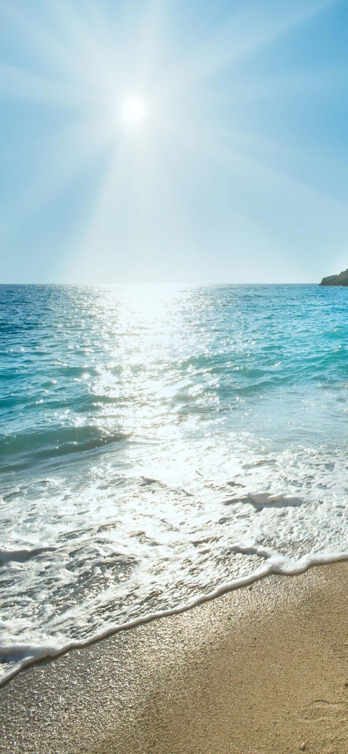 Fondo de Sol Deslumbrante en la Playa iPhone XS Fondos de pantalla