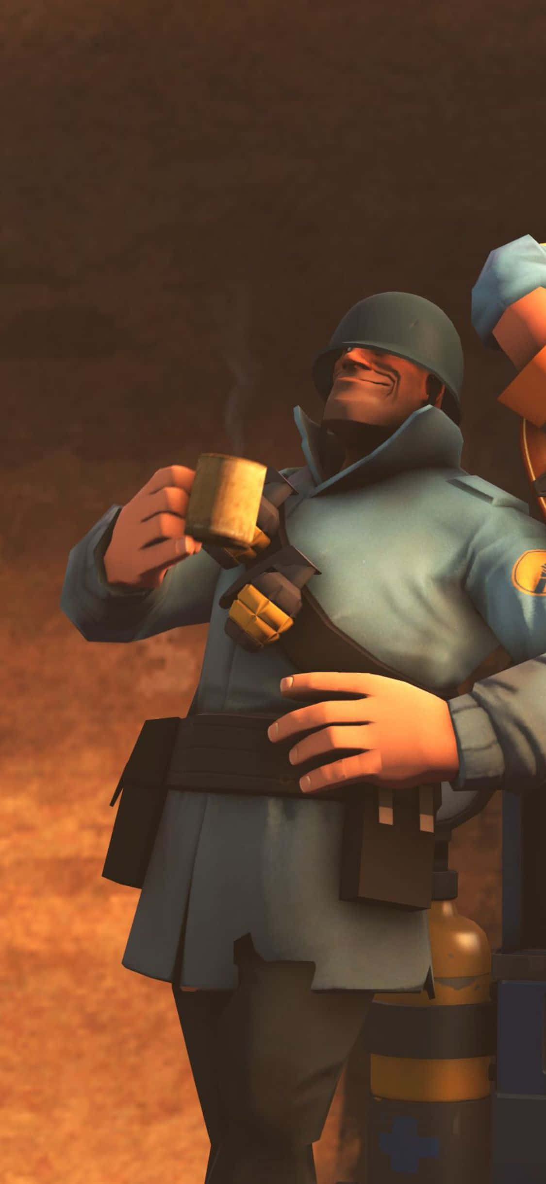 Fondo de Soldier azul de Team Fortress 2 para iPhone XS Fondos de pantalla