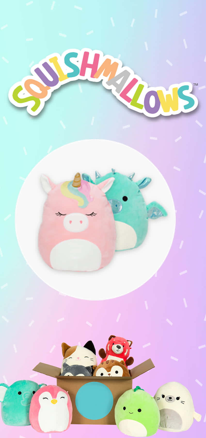 Fondo de Squishmallow azul cielo y morado en retrato Fondos de pantalla