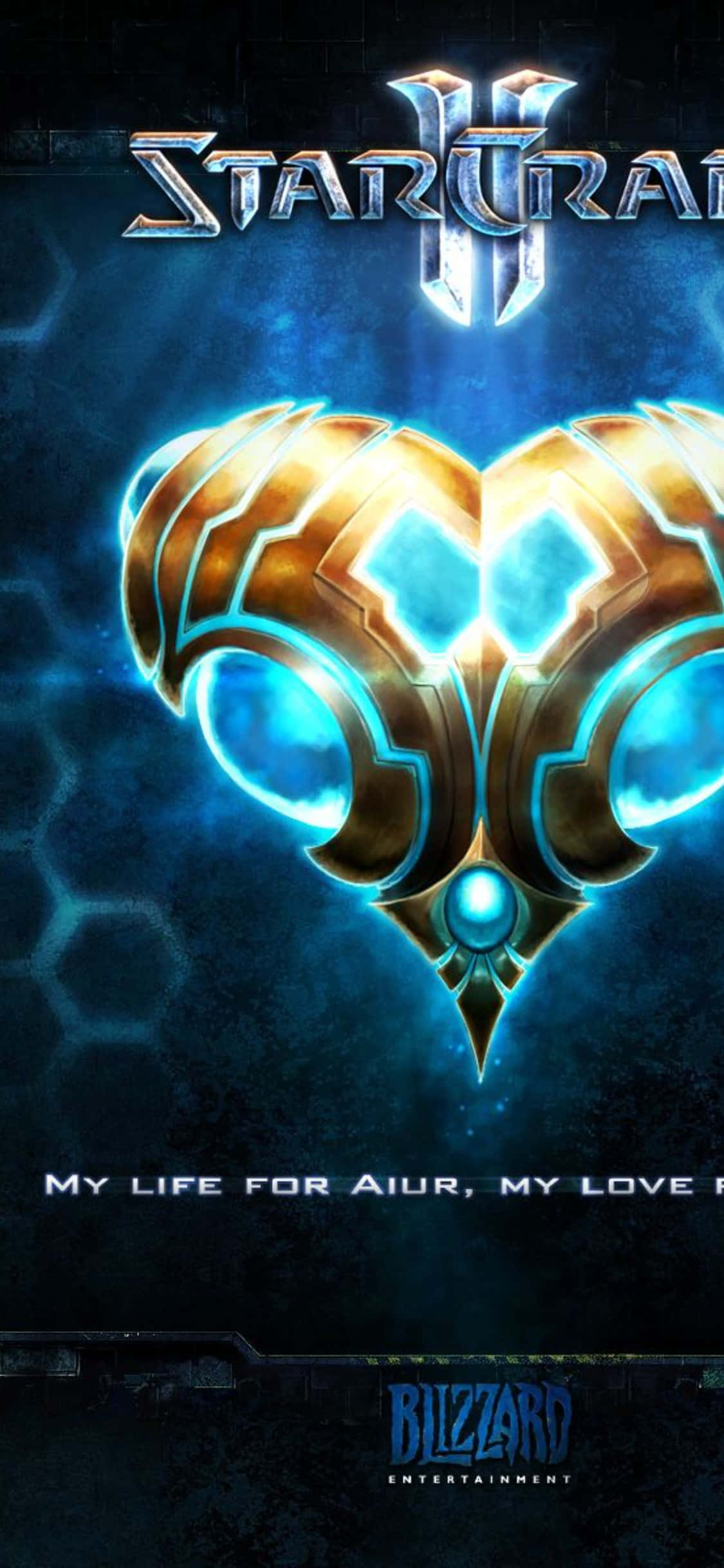 Fondo de StarCraft II para iPhone X con núcleo azul Fondos de pantalla