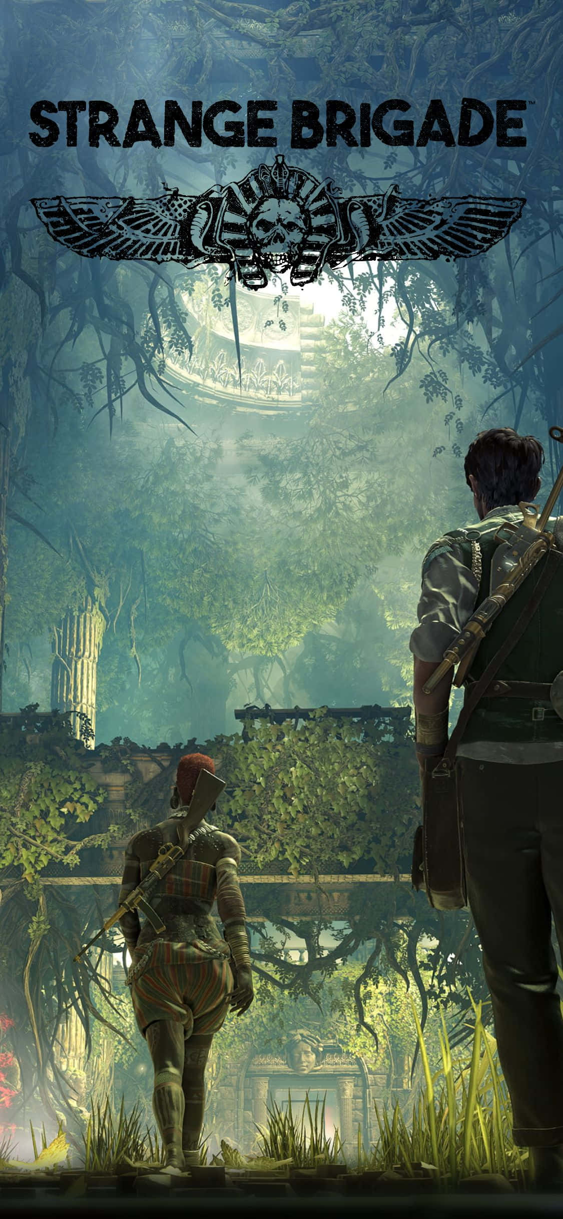 Fondo de Strange Brigade para iPhone X: Personajes en Ruinas Antiguas Fondos de pantalla