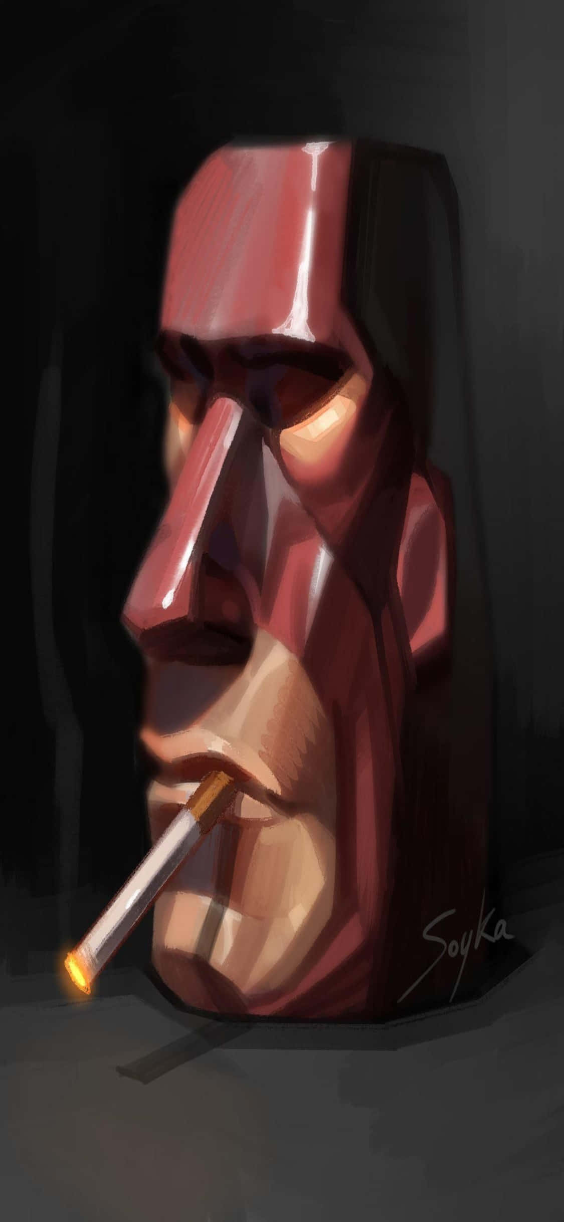 Fondo de TF2 para iPhone XS: Arte brillante del rostro del Spy Fondos de pantalla