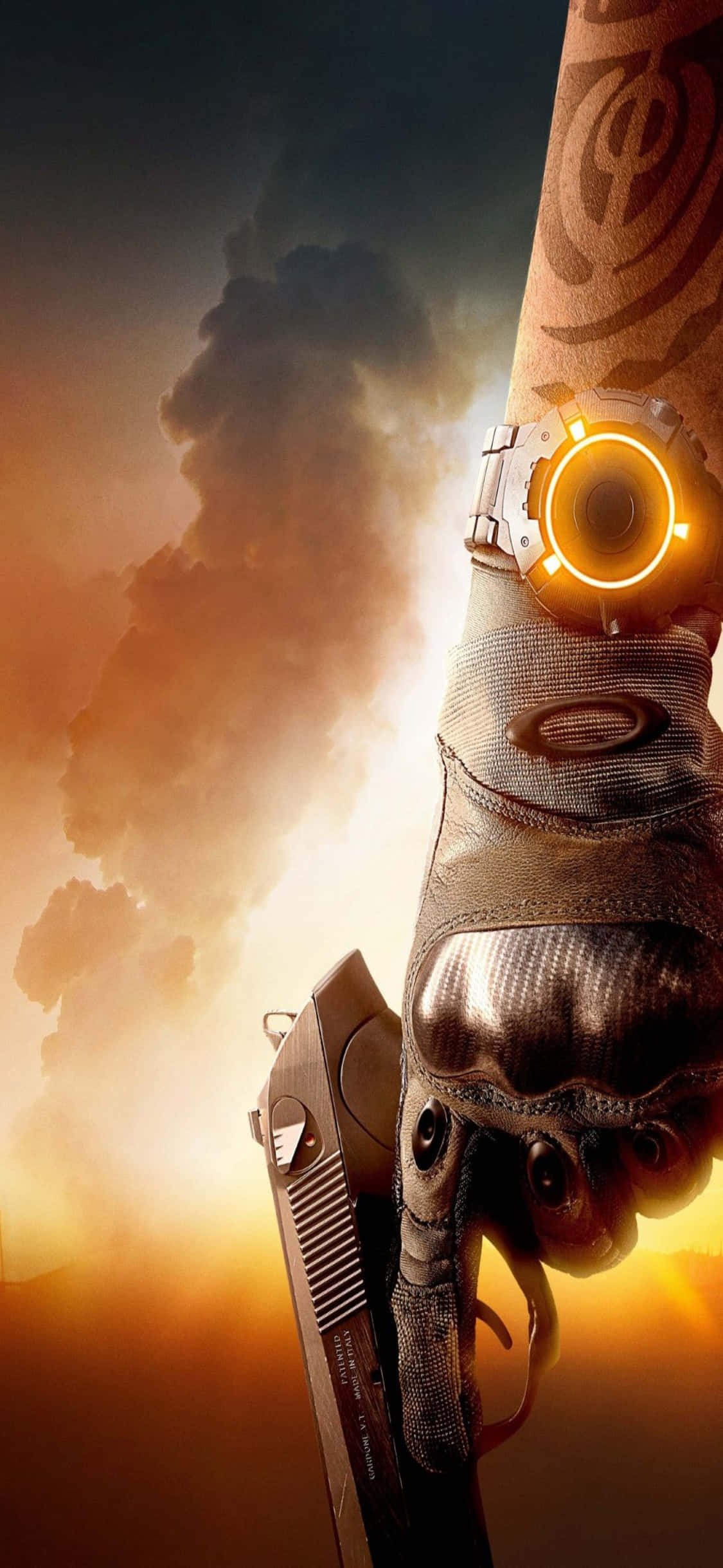 Fondo de The Division para iPhone XS con mano sosteniendo una pistola Fondos de pantalla