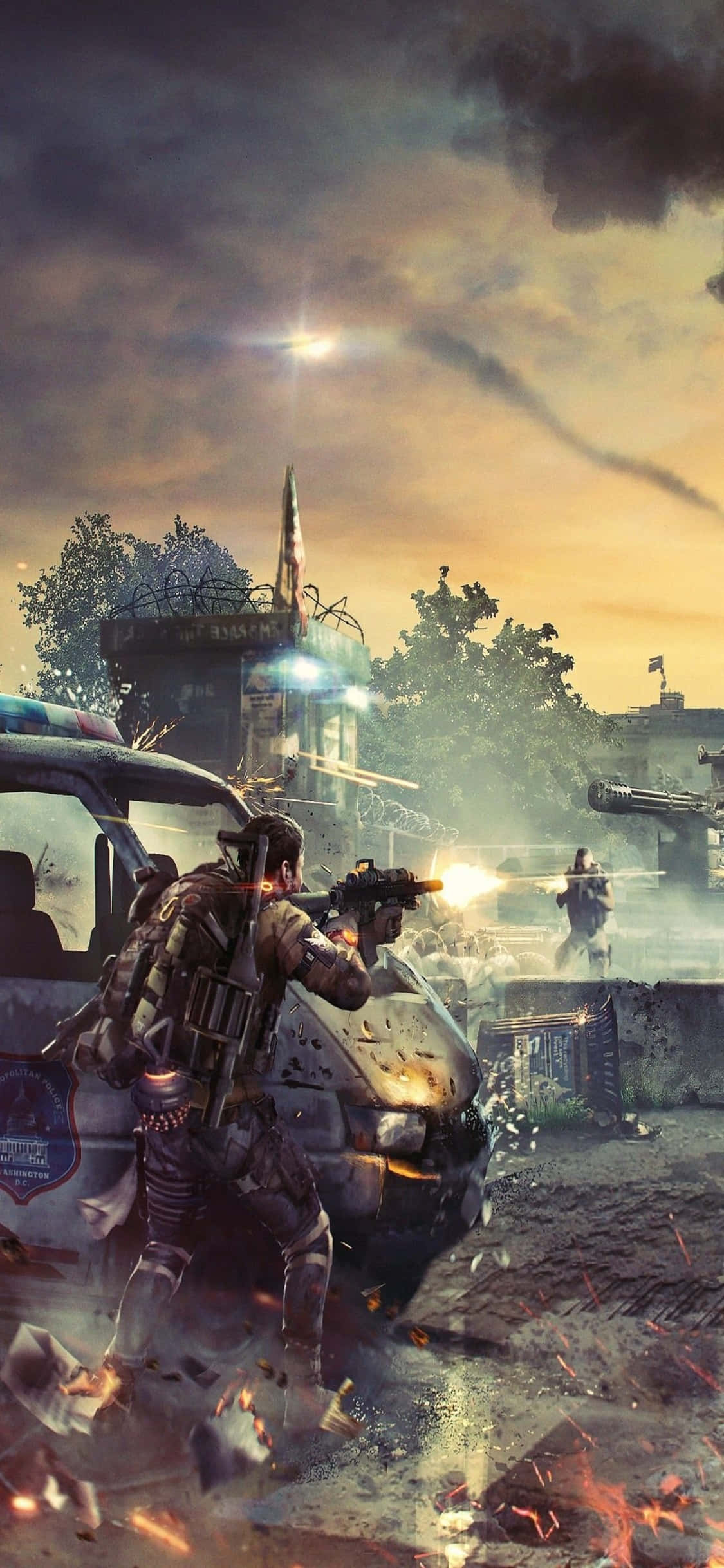 Fondo de The Division para iPhone XS con personas disparando Fondos de pantalla