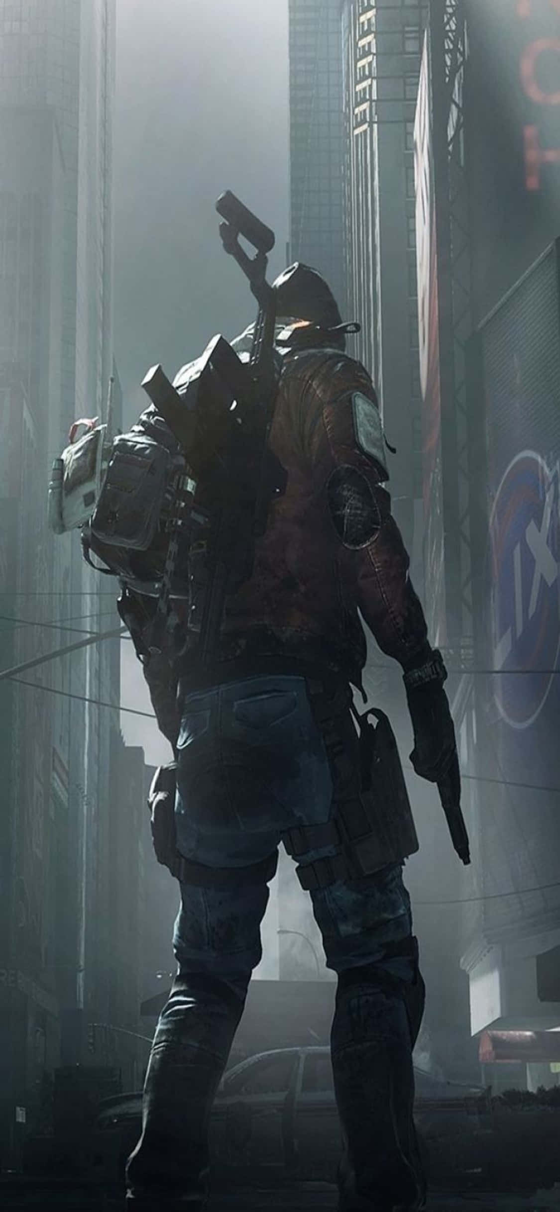 Fondo de The Division para iPhone XS: Hombre con Equipo Completo Fondos de pantalla
