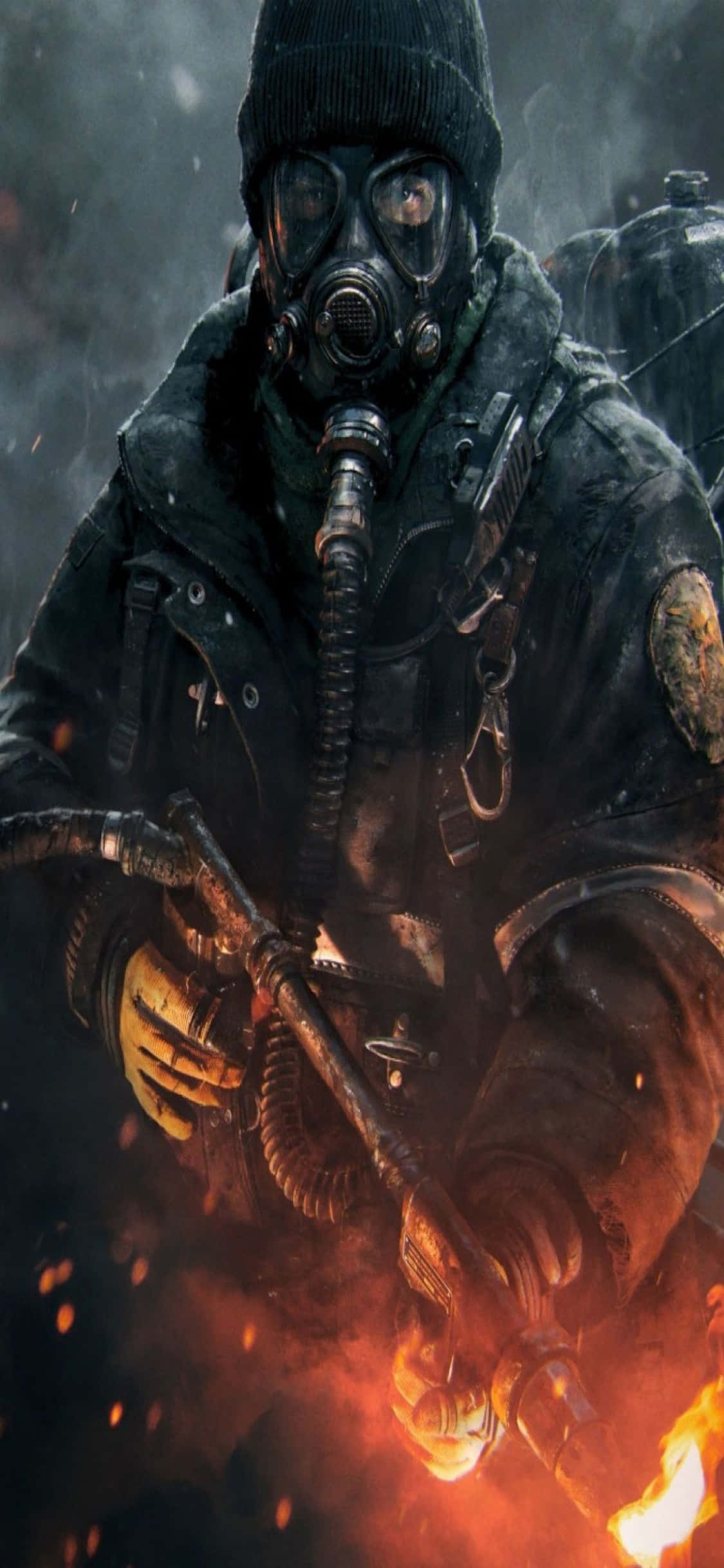 Fondo de The Division para iPhone XS: Lanzallamas Fondos de pantalla