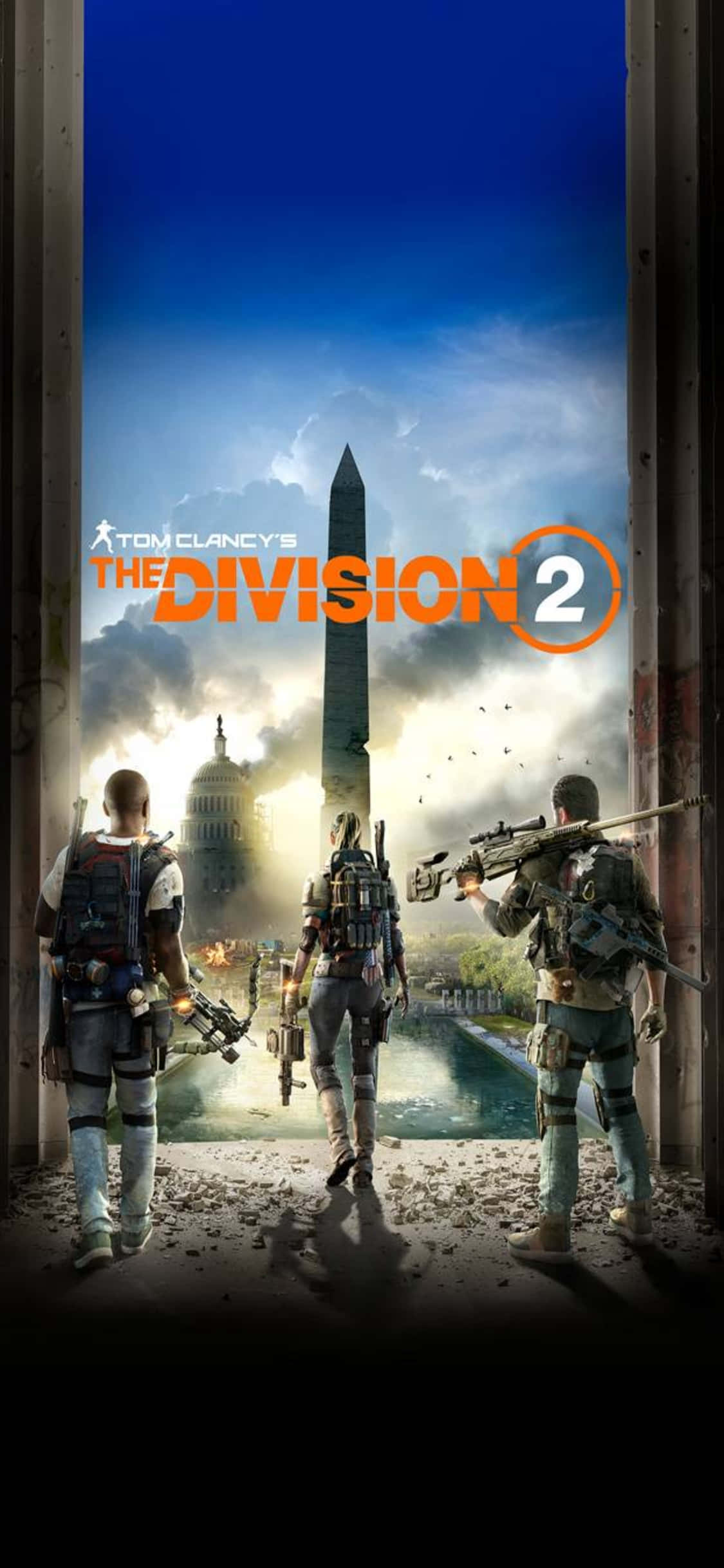 Fondo de The Division para iPhone XS: Póster del título del juego en Washington Fondos de pantalla