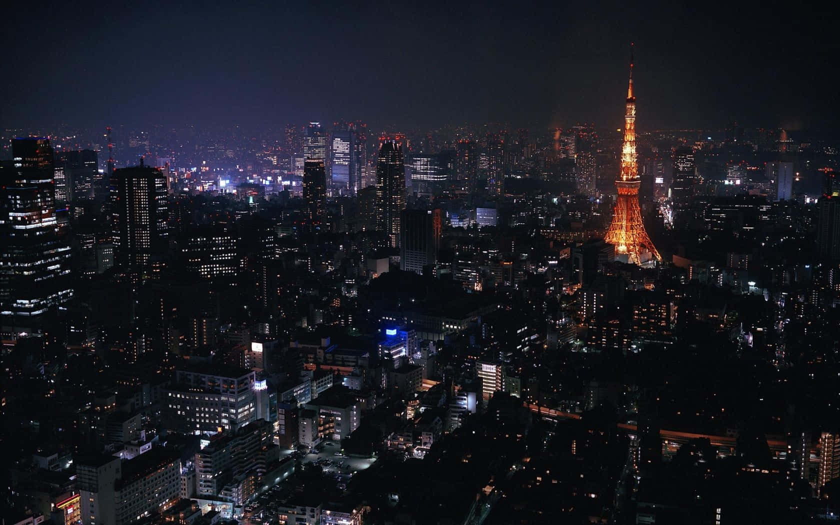 Fondo de Tokio con Vista Urbana en Tonos Oscuros Fondos de pantalla