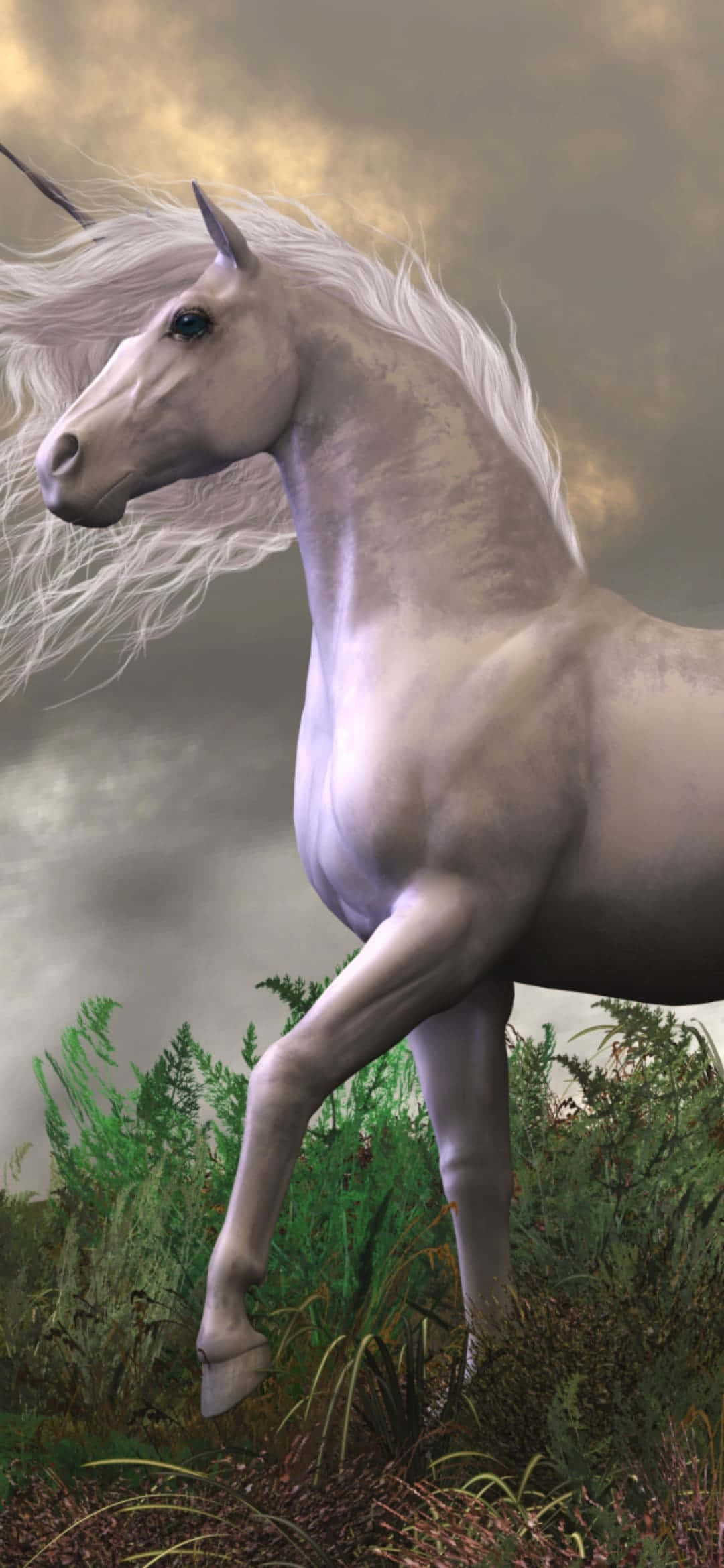 Fondo de Unicornio con Cabello Suelto Blanco Fondos de pantalla