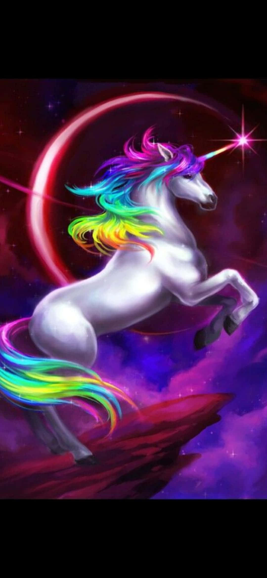 Fondo de Unicornio con Cabello y Cuerno Coloridos Fondos de pantalla