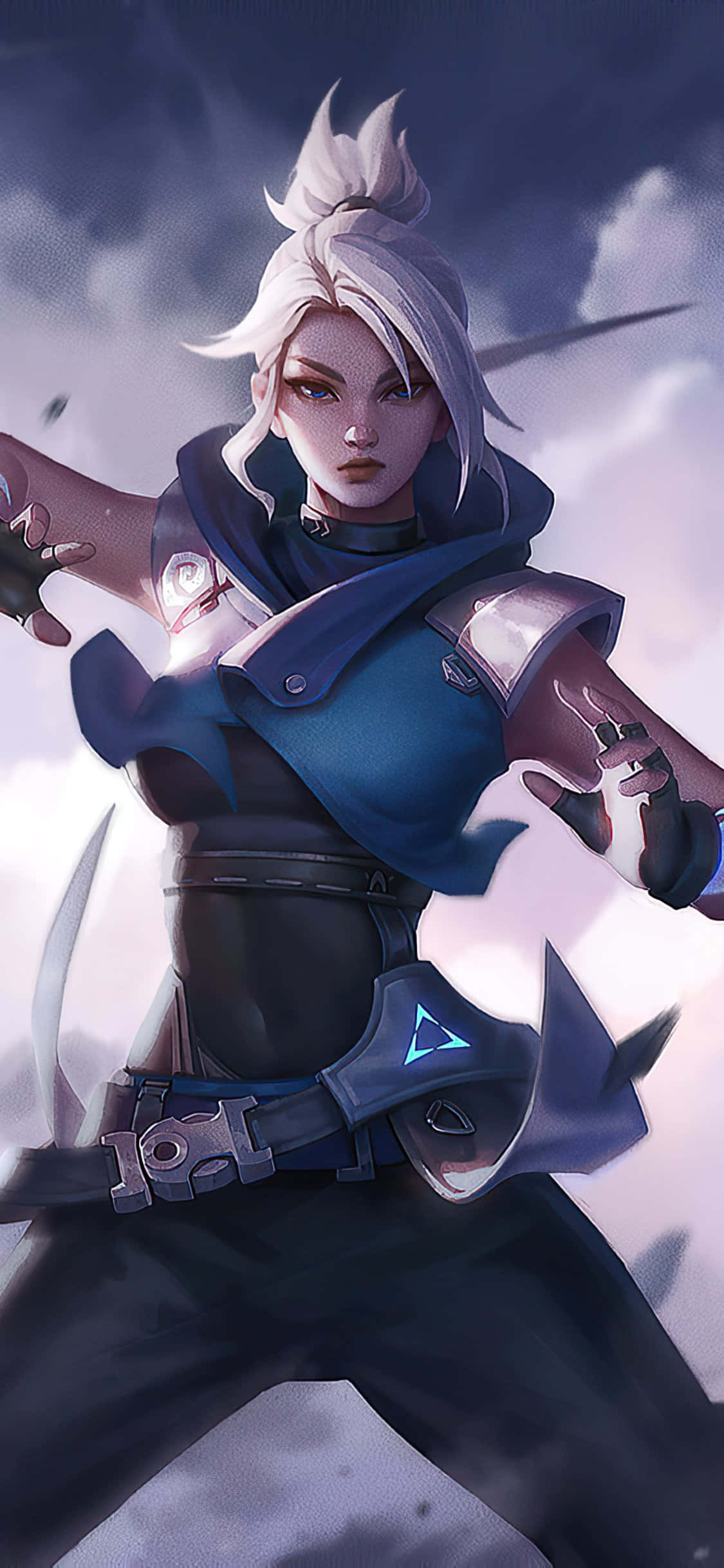 Fondo de Valorant para Pixel 3XL con Jett en posición de combate Fondos de pantalla