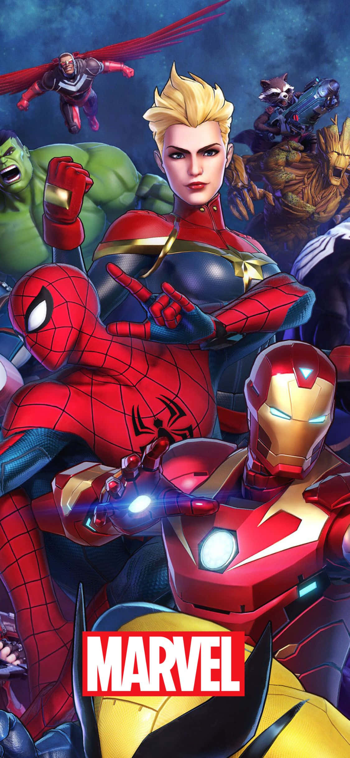 Fondo de Varios Superhéroes Marvel para iPhone XS Fondos de pantalla