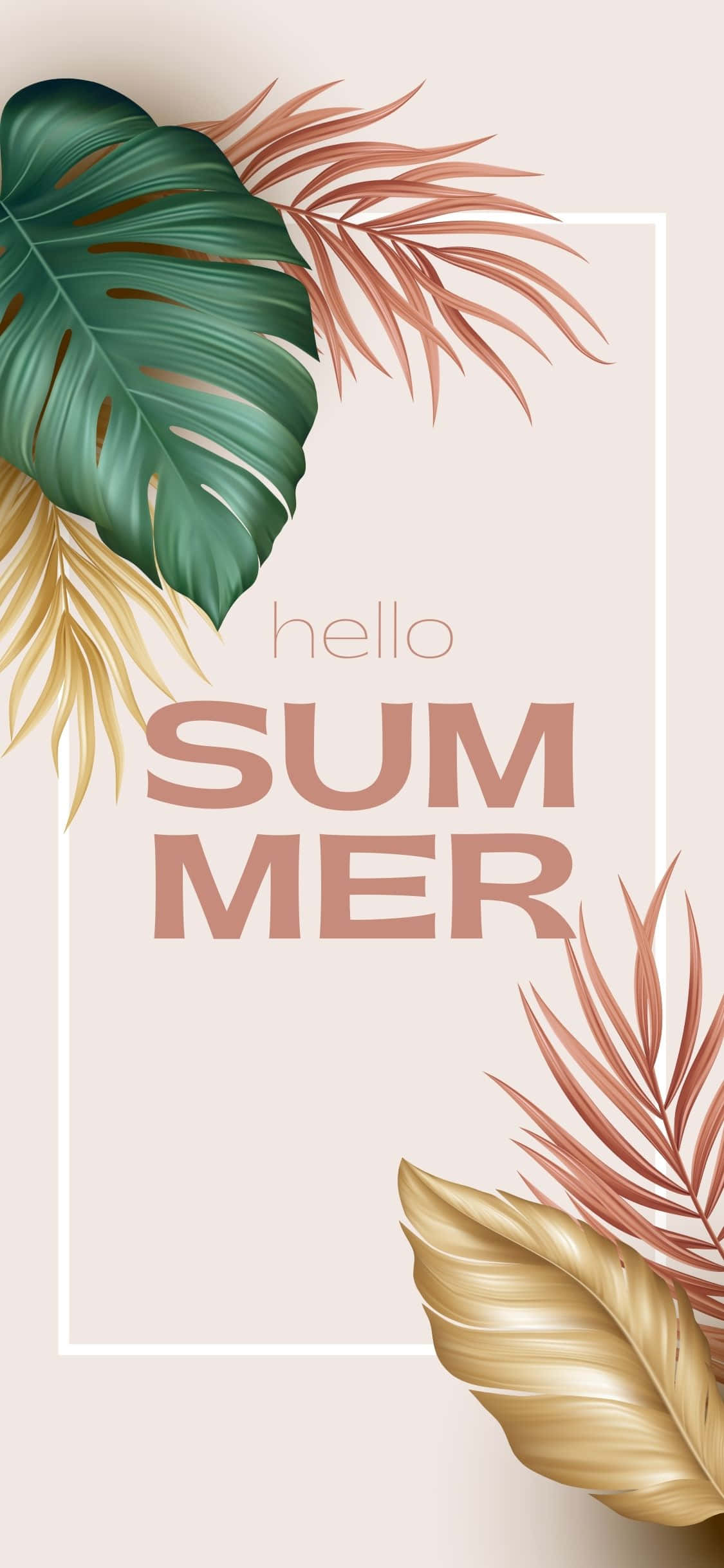 Fondo de Verano para iPhone X con Plantas de Hojas Fondos de pantalla