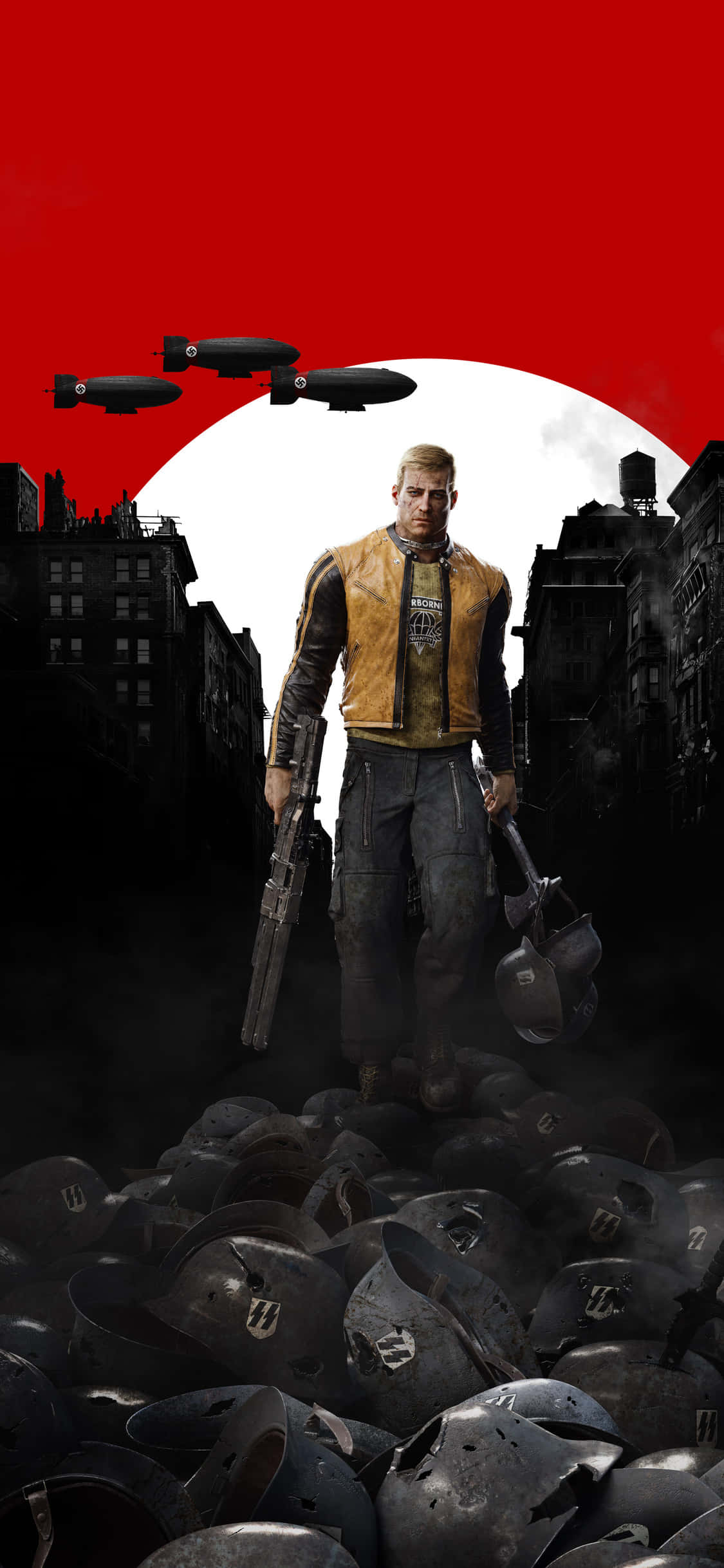 Fondo de Victoria de B.J. Blazkowicz en Wolfenstein II para iPhone Xs Fondos de pantalla