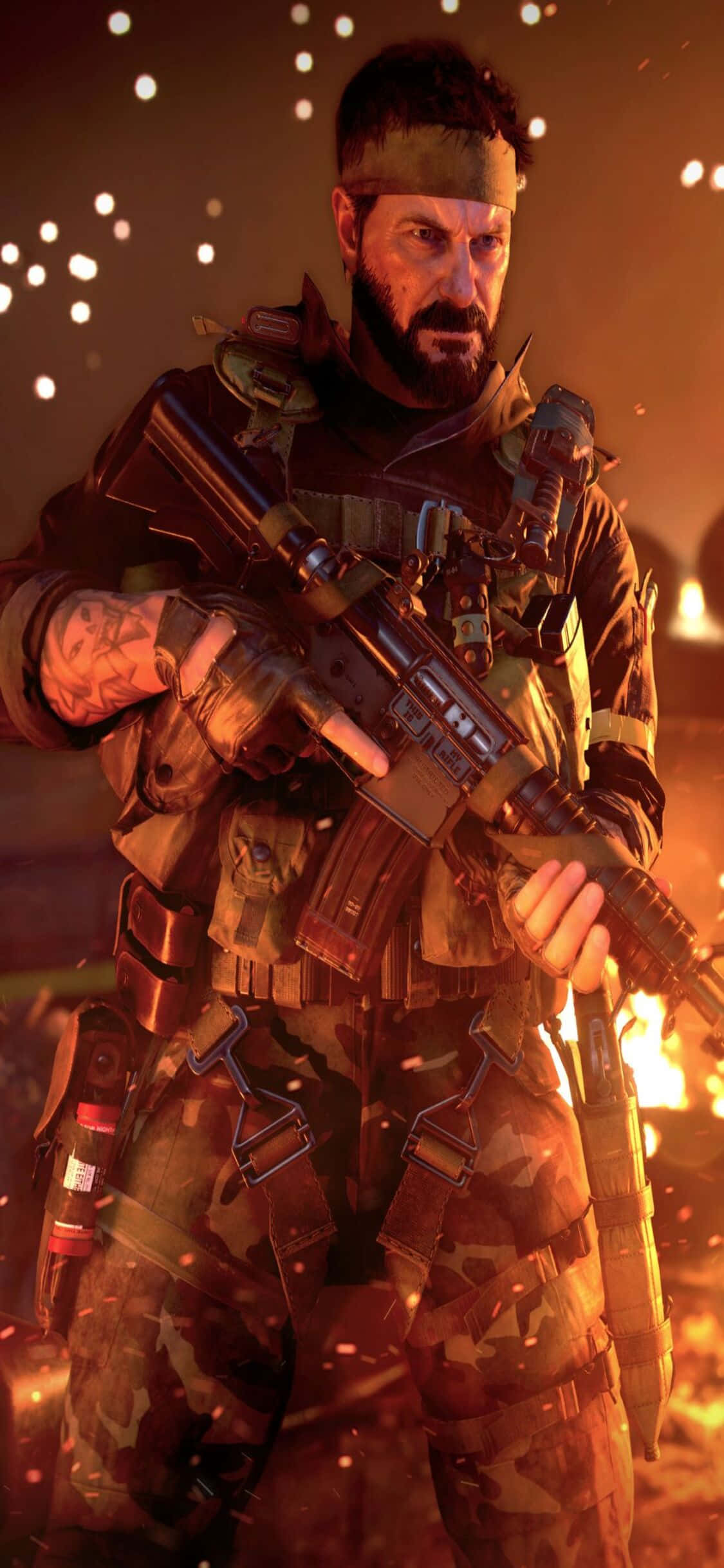 Fondo de Woods en llamas de Call of Duty Black Ops Cold War para iPhone XS Fondos de pantalla