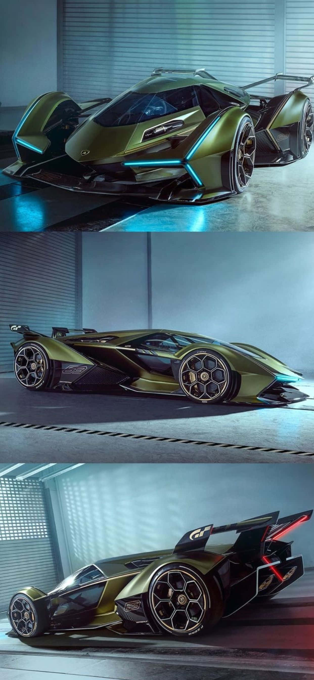 Fondo del iPhone XS Max con el Lamborghini V12 Vision GT Fondos de pantalla