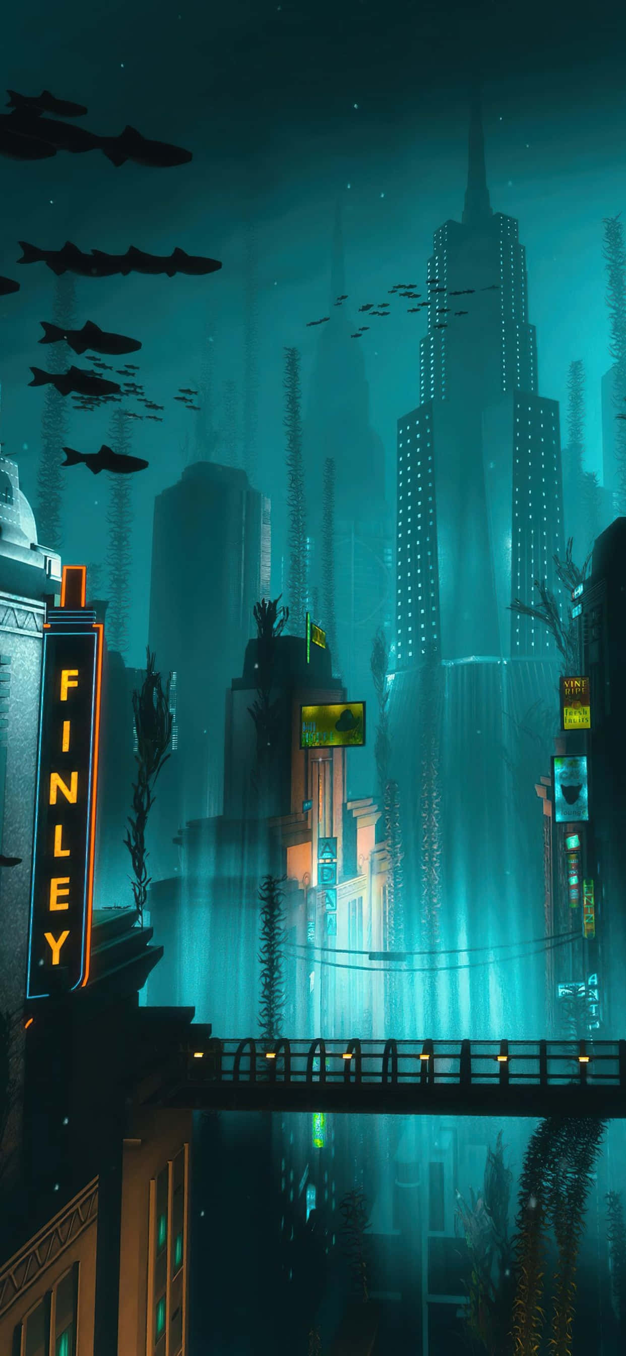 Fondo del Mundo Submarino de Bioshock Infinite para iPhone XS Max Fondos de pantalla