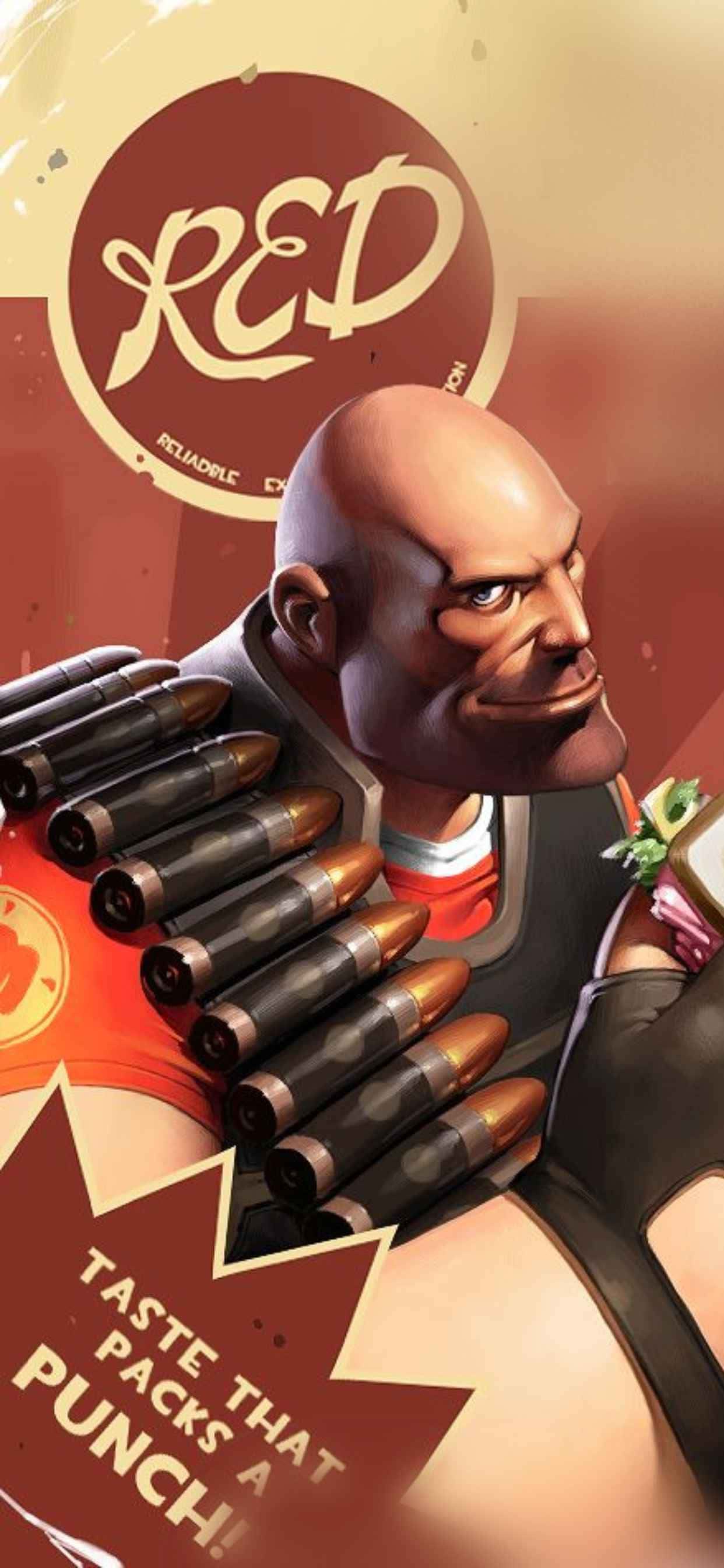 Fondo del Personaje Heavy Rojo para iPhone XS Max de Team Fortress 2 Fondos de pantalla