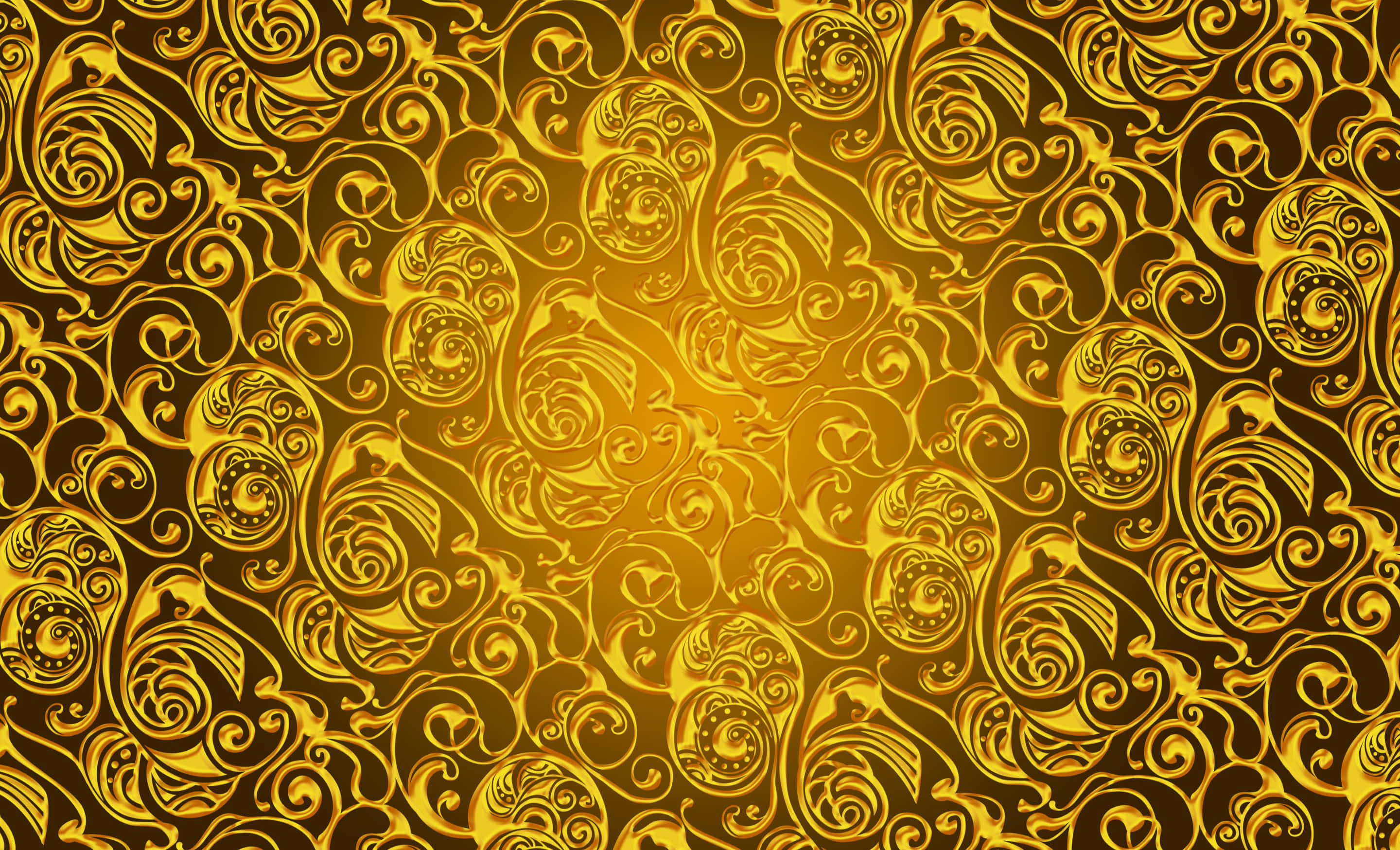 Fondo Dorado con Patrón Paisley Intrincado Fondos de pantalla