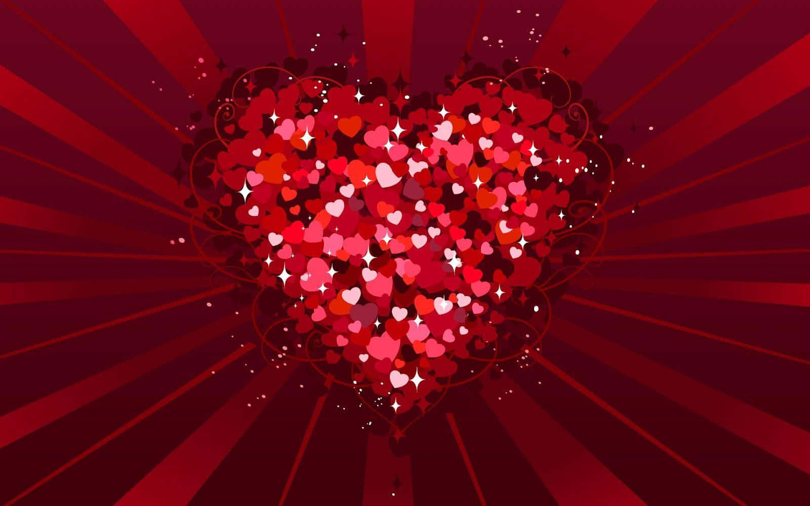 fondo en forma de corazón con corazones rojos Fondos de pantalla