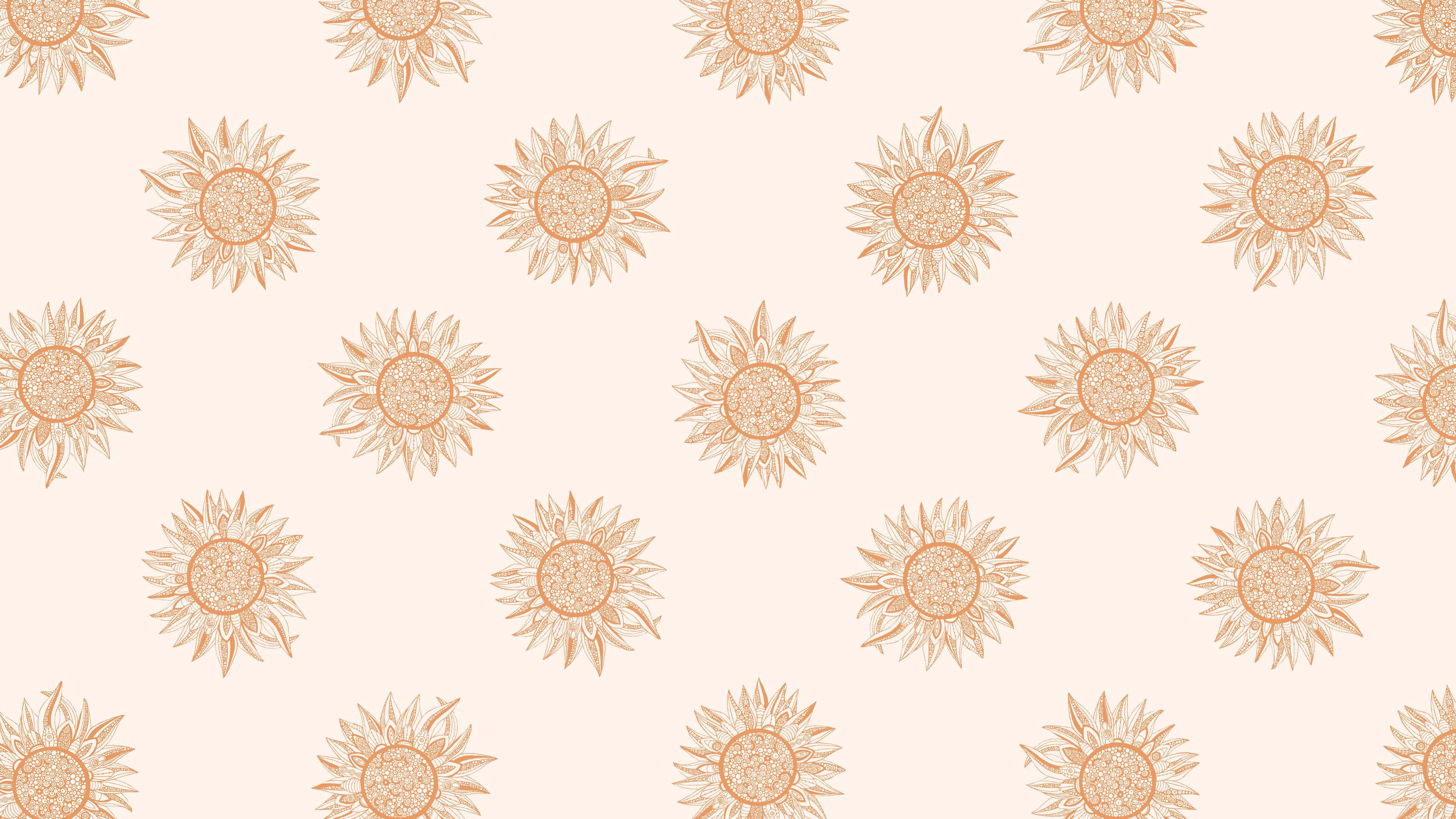 Fondo estético beige de laptop con sol estilizado Fondos de pantalla