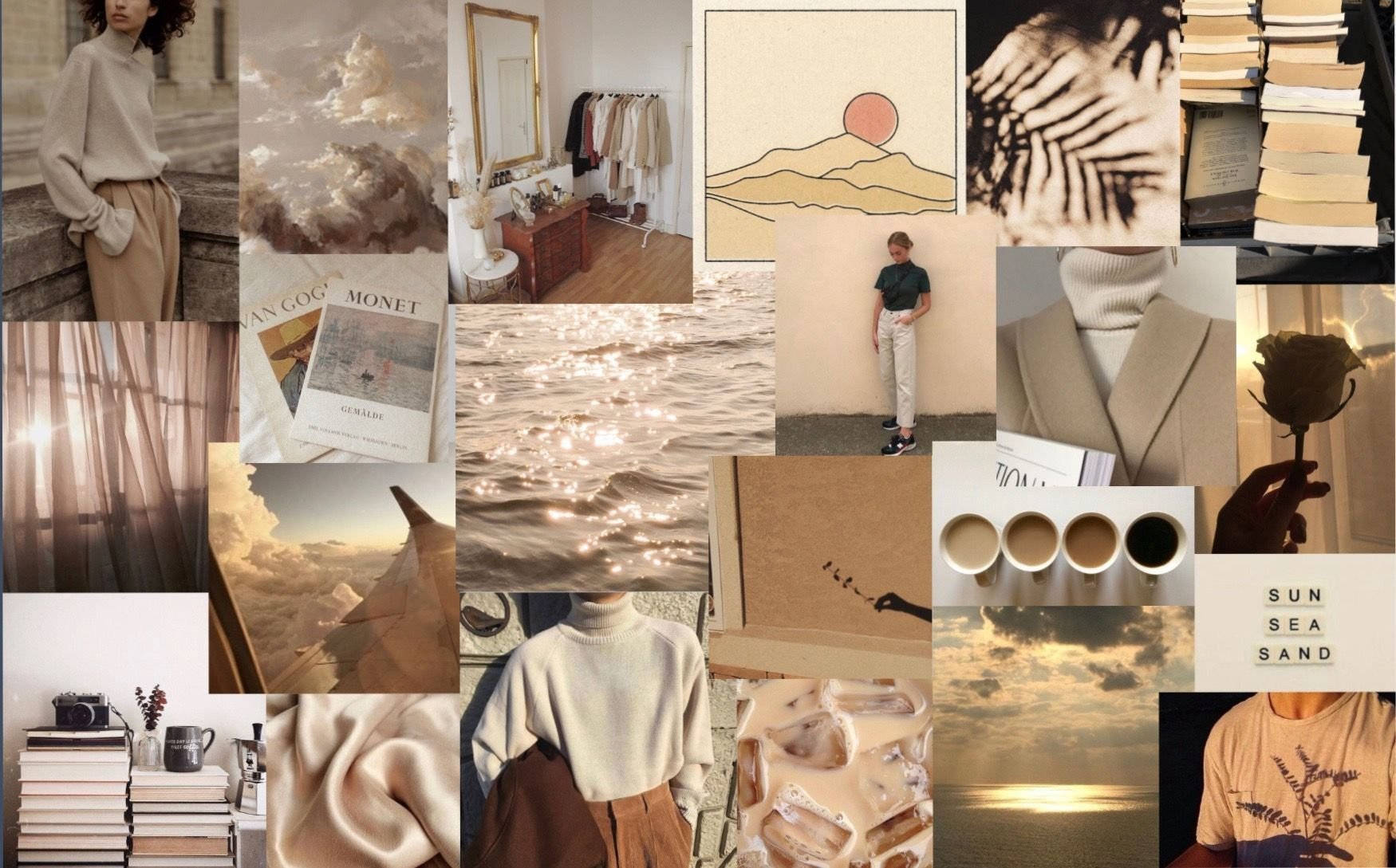 Fondo Estético Beige Chic para Laptop Fondos de pantalla