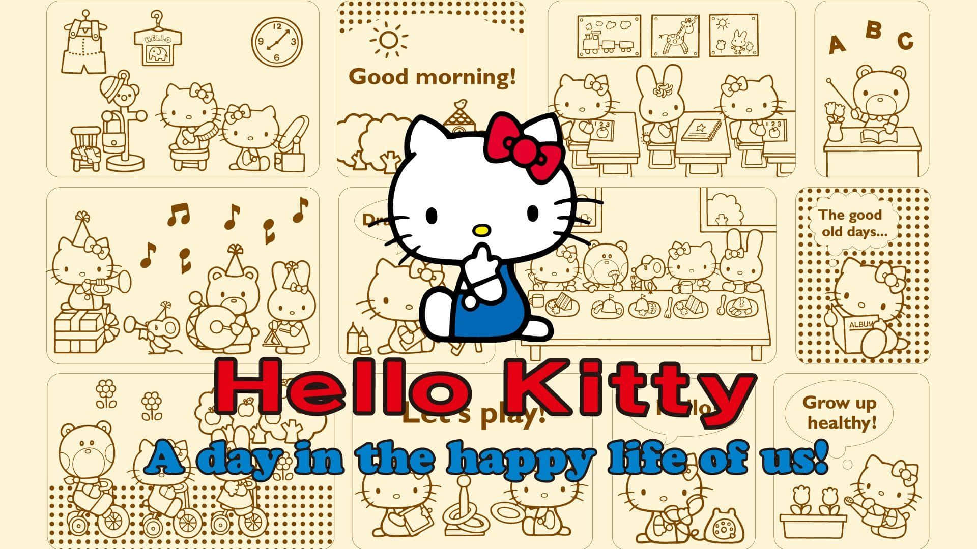 Fondo estético beige de Hello Kitty Fondos de pantalla