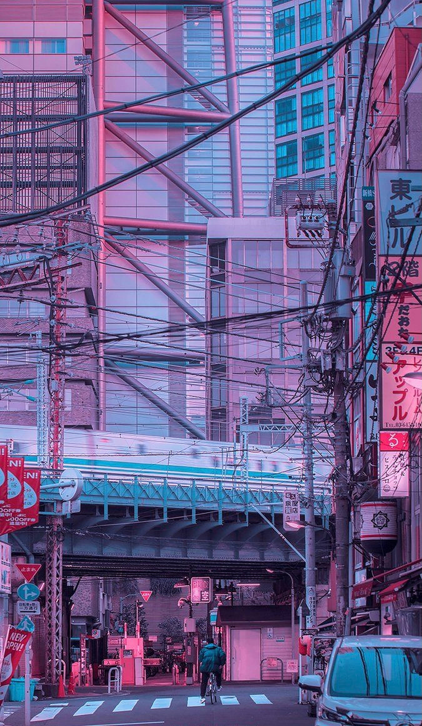 Fondo estético de calle en Tokio para iPhone Fondos de pantalla