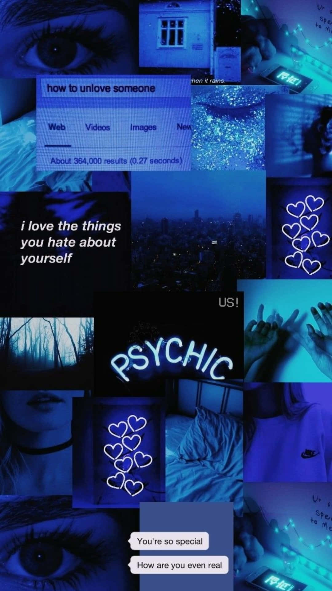 Fondo Estético de Collage Azul Oscuro Fondos de pantalla