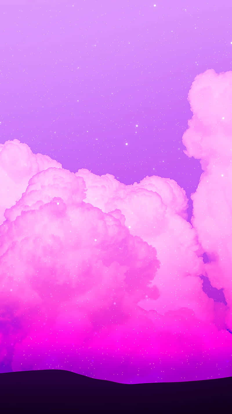 Fondo estético de ensueño con montañas y cielo púrpura Fondos de pantalla