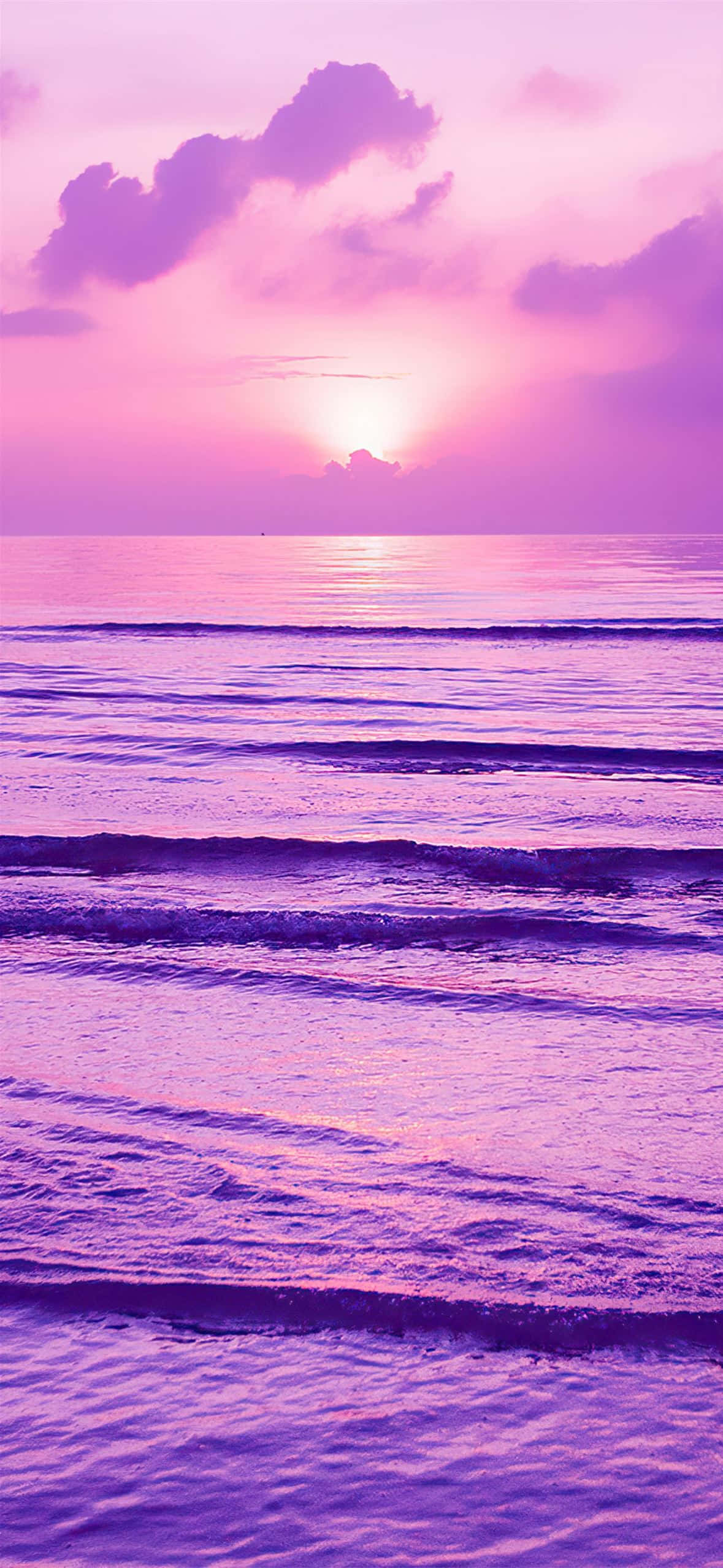 Fondo Estético de Océano y Cielo Lavanda para iPhone Fondos de pantalla