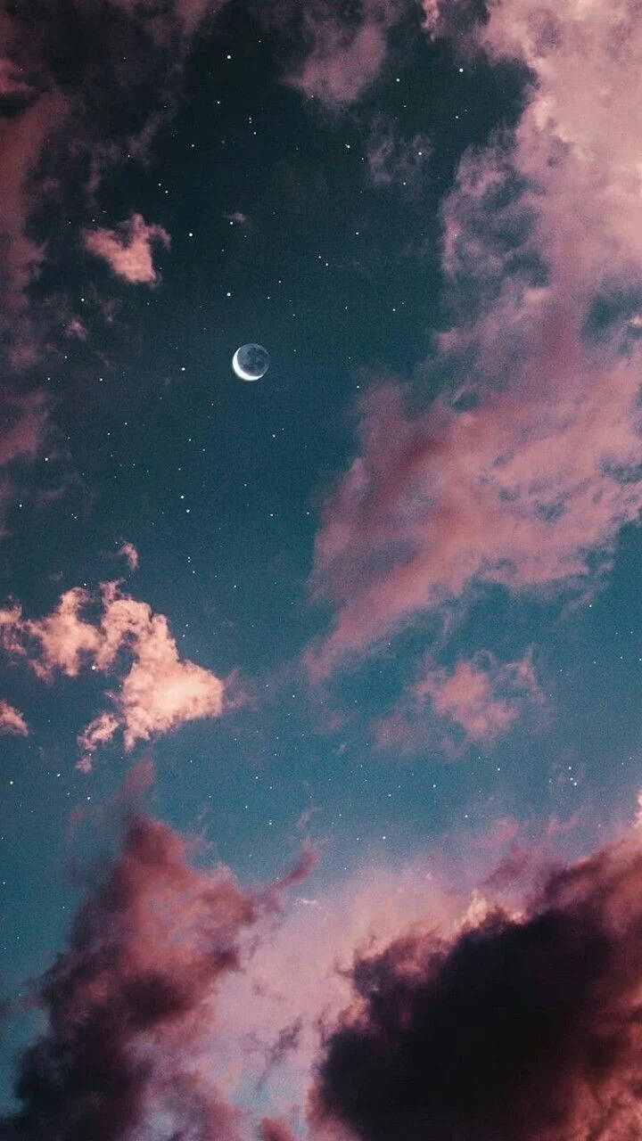 Fondo Estético de Teléfono con Luna Creciente Fondos de pantalla