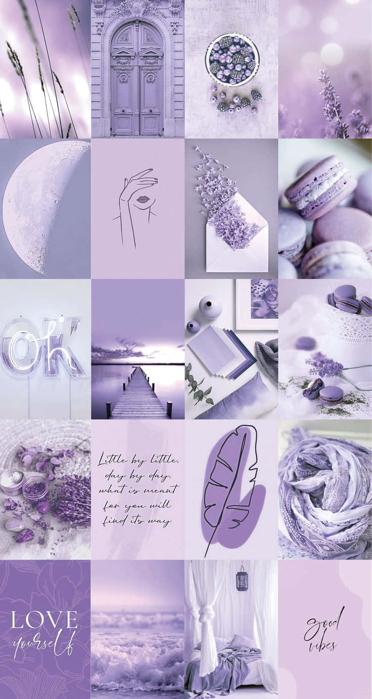 Fondo Estético Lavanda Púrpura Pastel Collage de Pinterest Fondos de pantalla