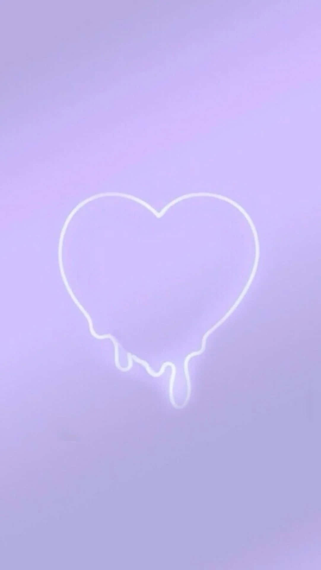 Fondo Estético Lavanda Púrpura Pastel con Corazón Derritiéndose Fondos de pantalla