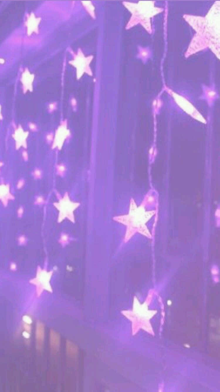 Fondo Estético Lavanda Púrpura Pastel con Luces Estelares Fondos de pantalla
