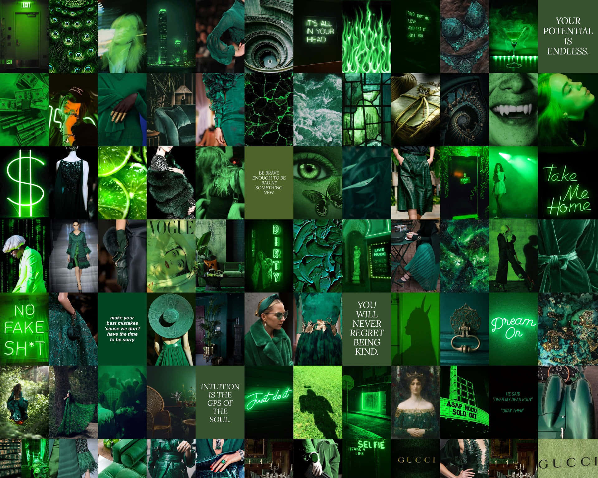 Fondo estético verde neón vibrante Fondos de pantalla