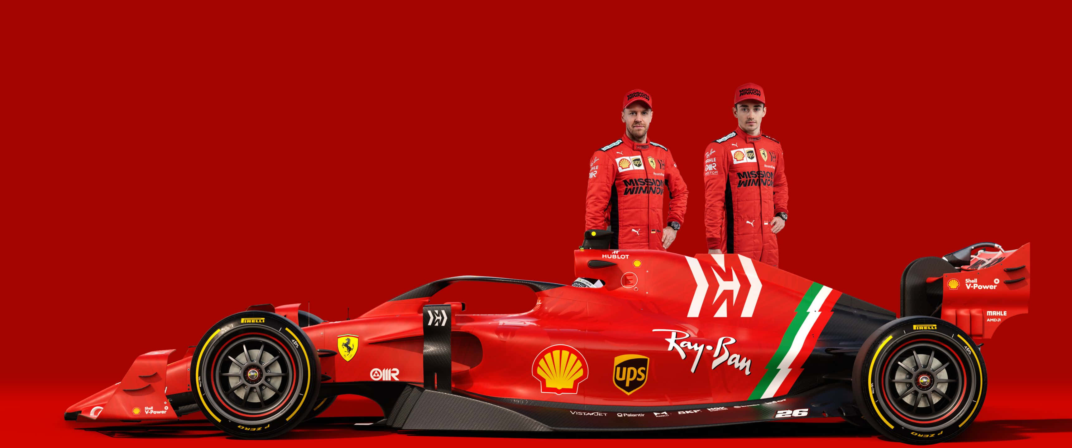 Fondo Ferrari 3440x1440p Pilotos de Scuderia Fondos de pantalla