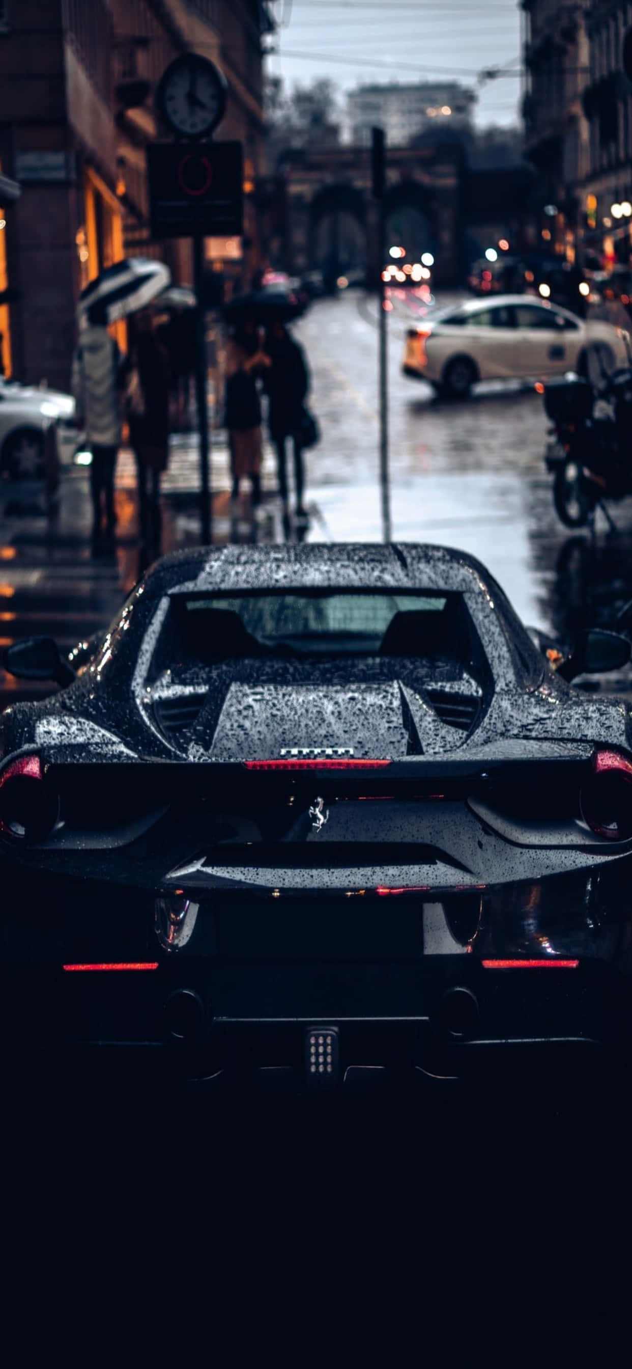 Fondo Ferrari iPhone Xs Max Ferrari Negro Mojado Fondos de pantalla