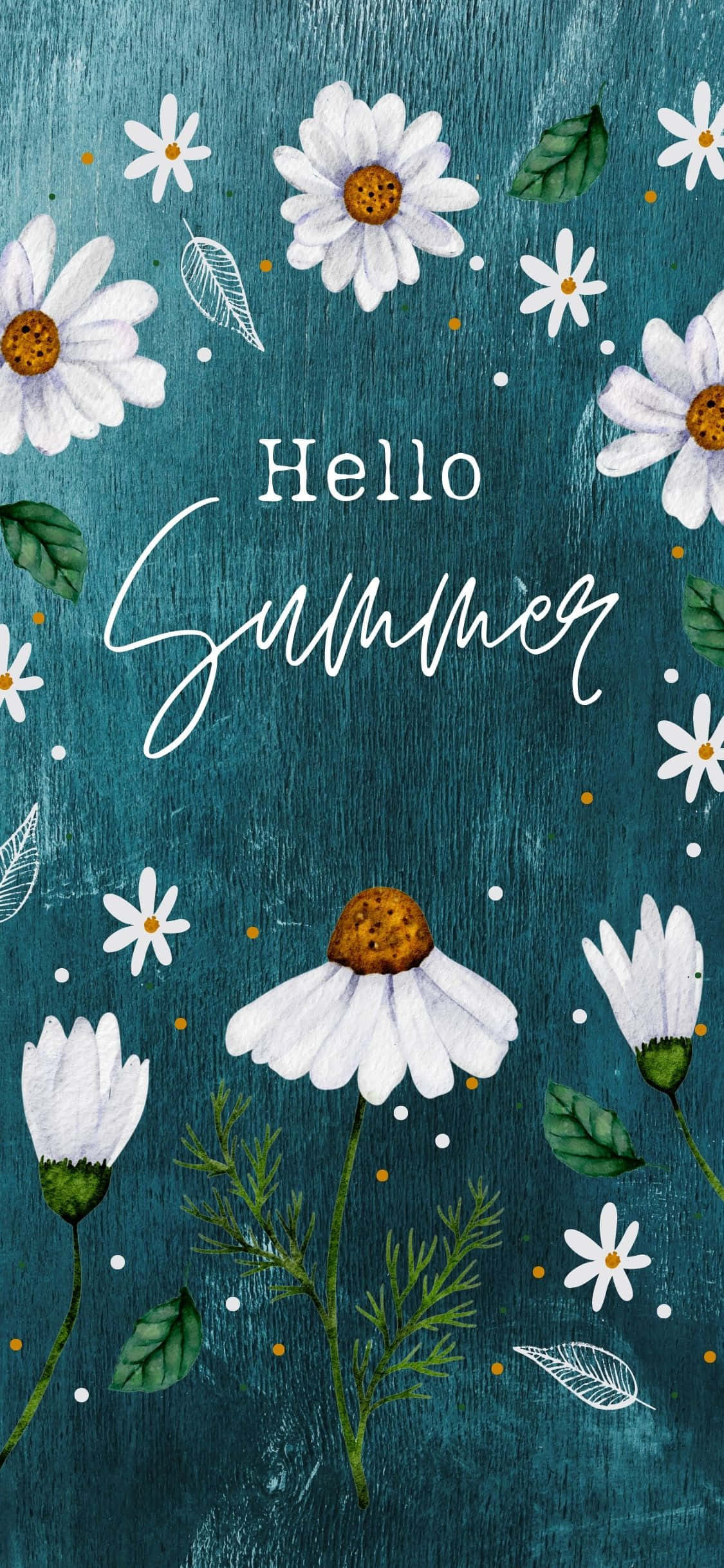 Fondo Floral Hello Summer para iPhone X de Verano Fondos de pantalla