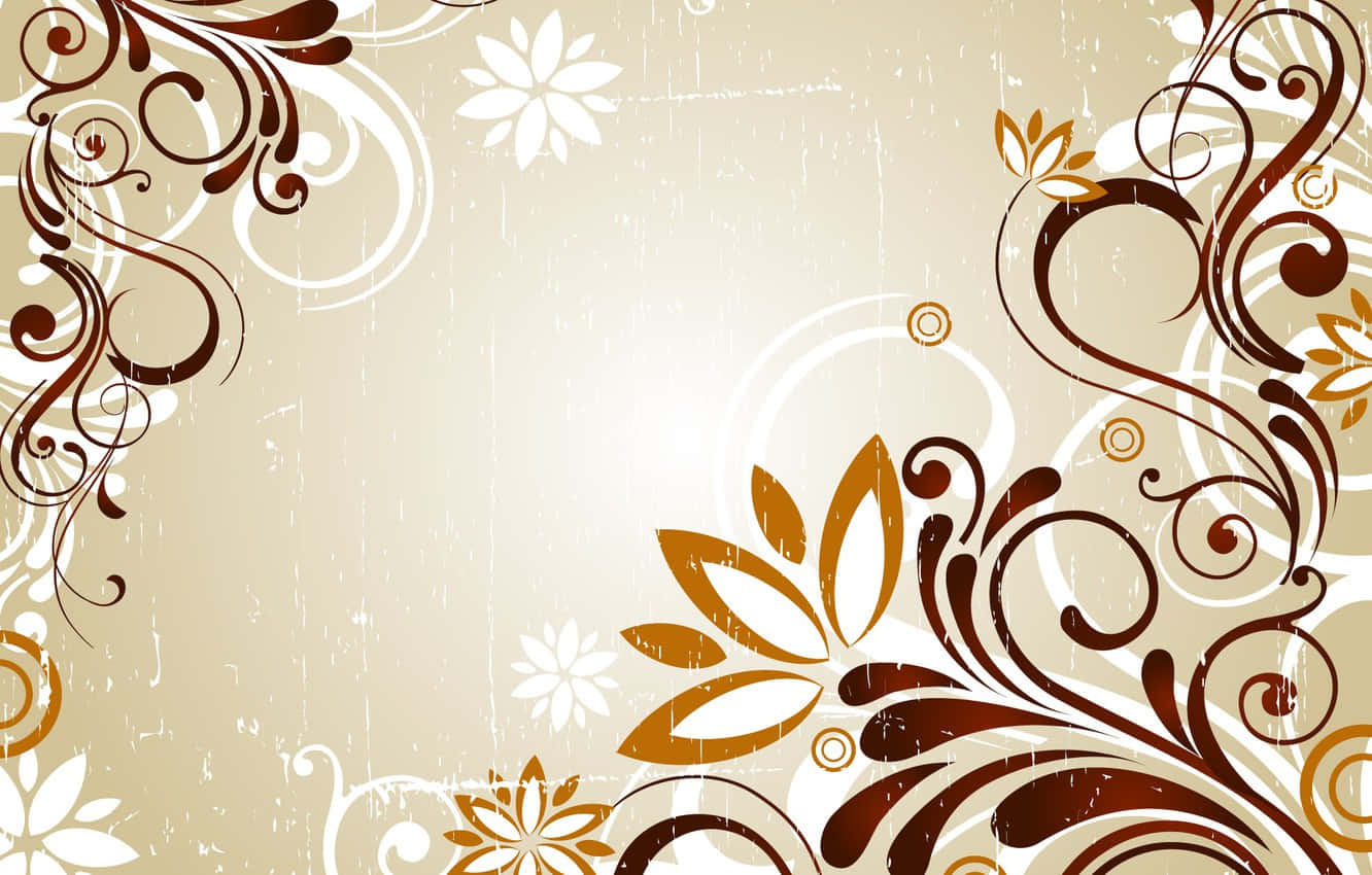 fondo floral marrón y blanco con flores Fondos de pantalla