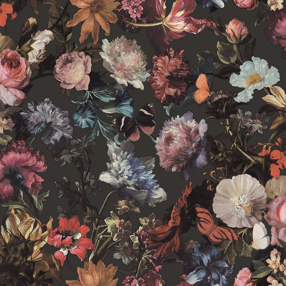 Fondo Floral Oscuro Encantador Fondos de pantalla