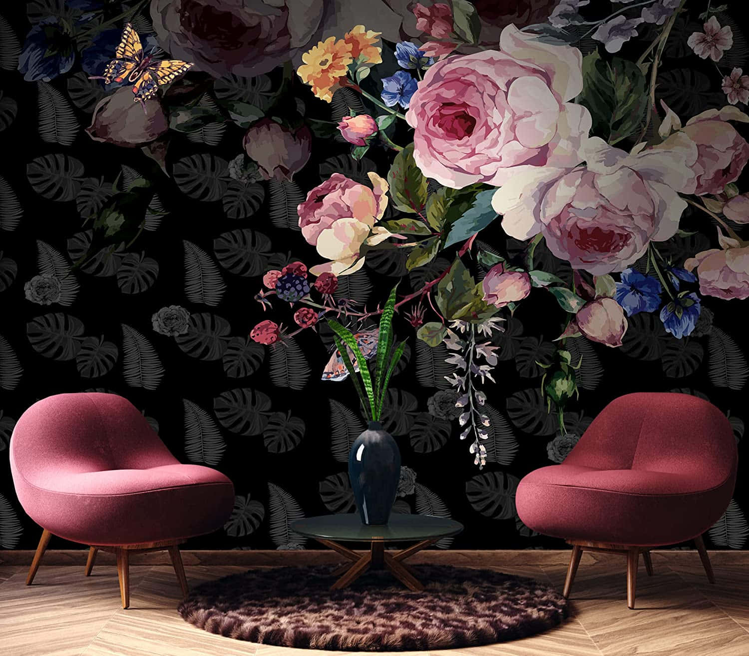 Fondo Floral Oscuro Encantador Fondos de pantalla