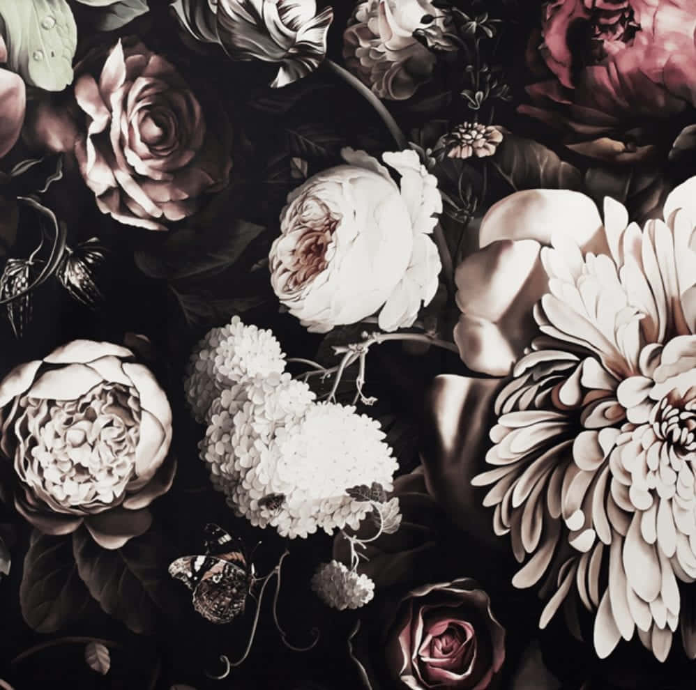 Fondo Floral Oscuro Encantador Fondos de pantalla