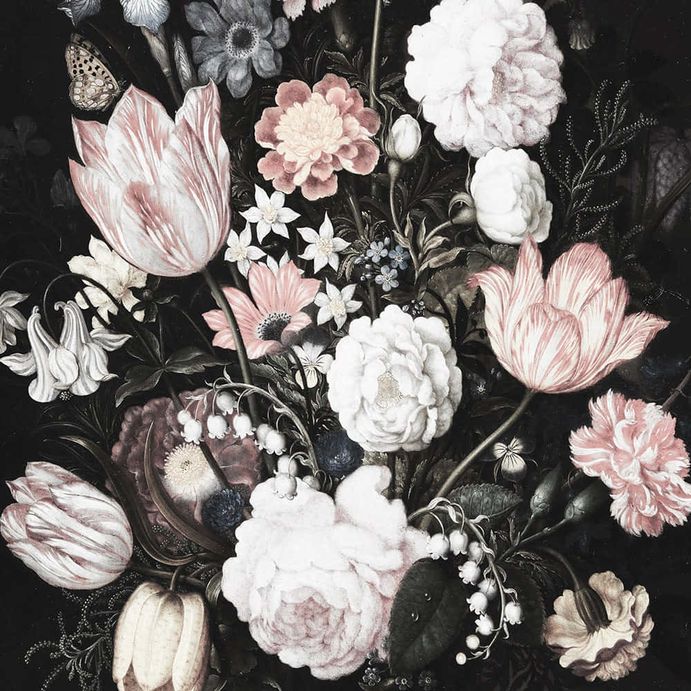 Fondo Floral Oscuro Cautivador Fondos de pantalla