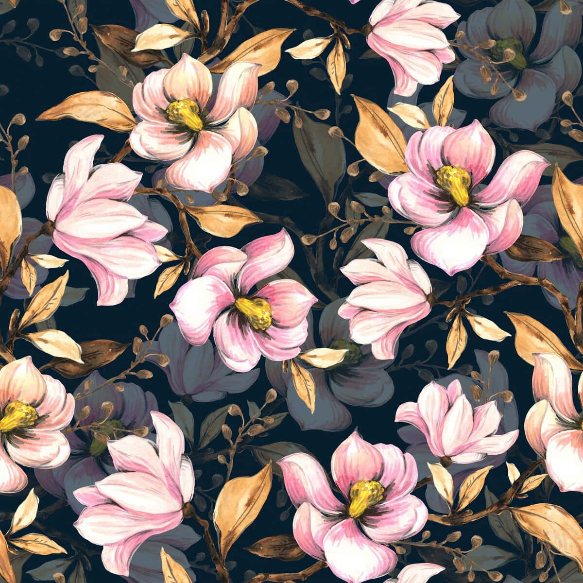 Fondo Floral Oscuro Cautivador Fondos de pantalla