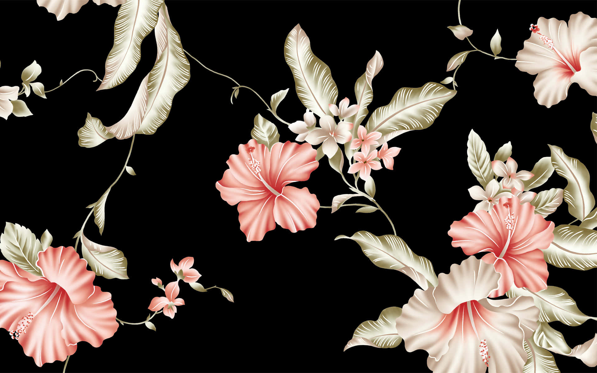 Fondo Floral Oscuro Encantador Fondos de pantalla