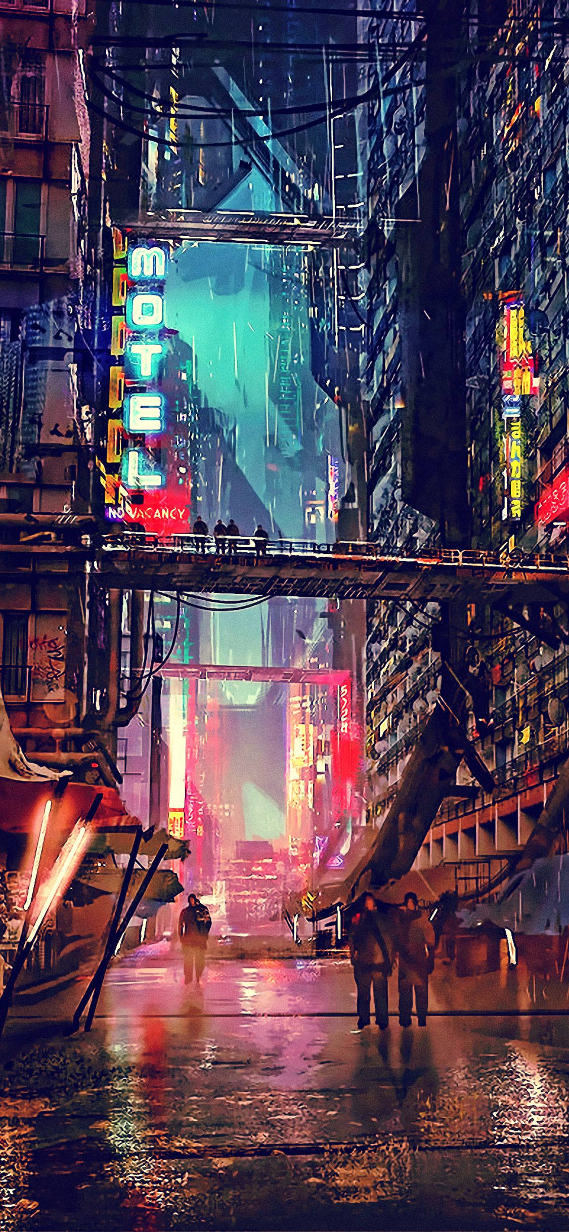 Fondo futurista de Night City para iPhone de Cyberpunk 2077 Fondos de pantalla