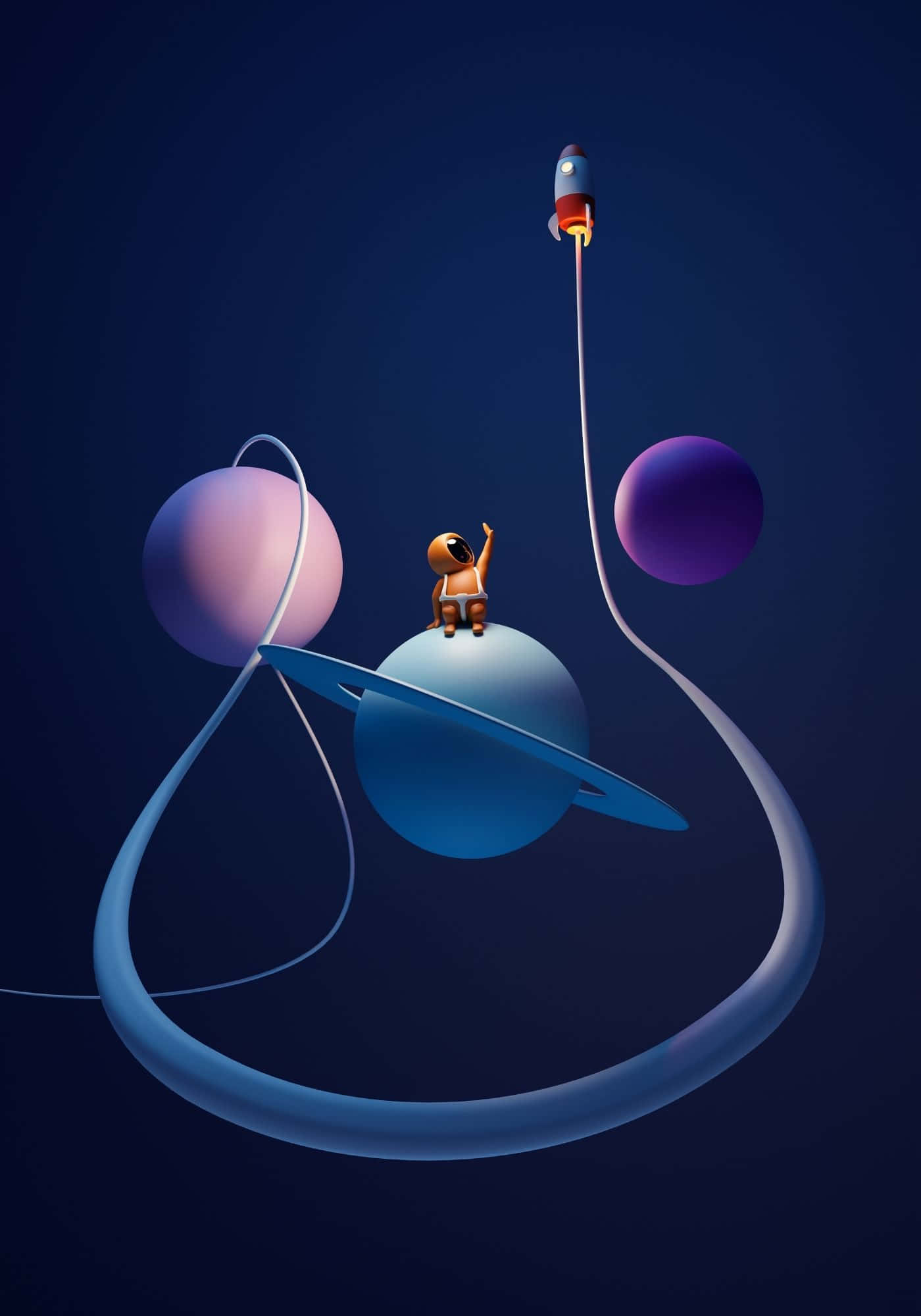 Fondo genial de nave espacial 3D Fondos de pantalla