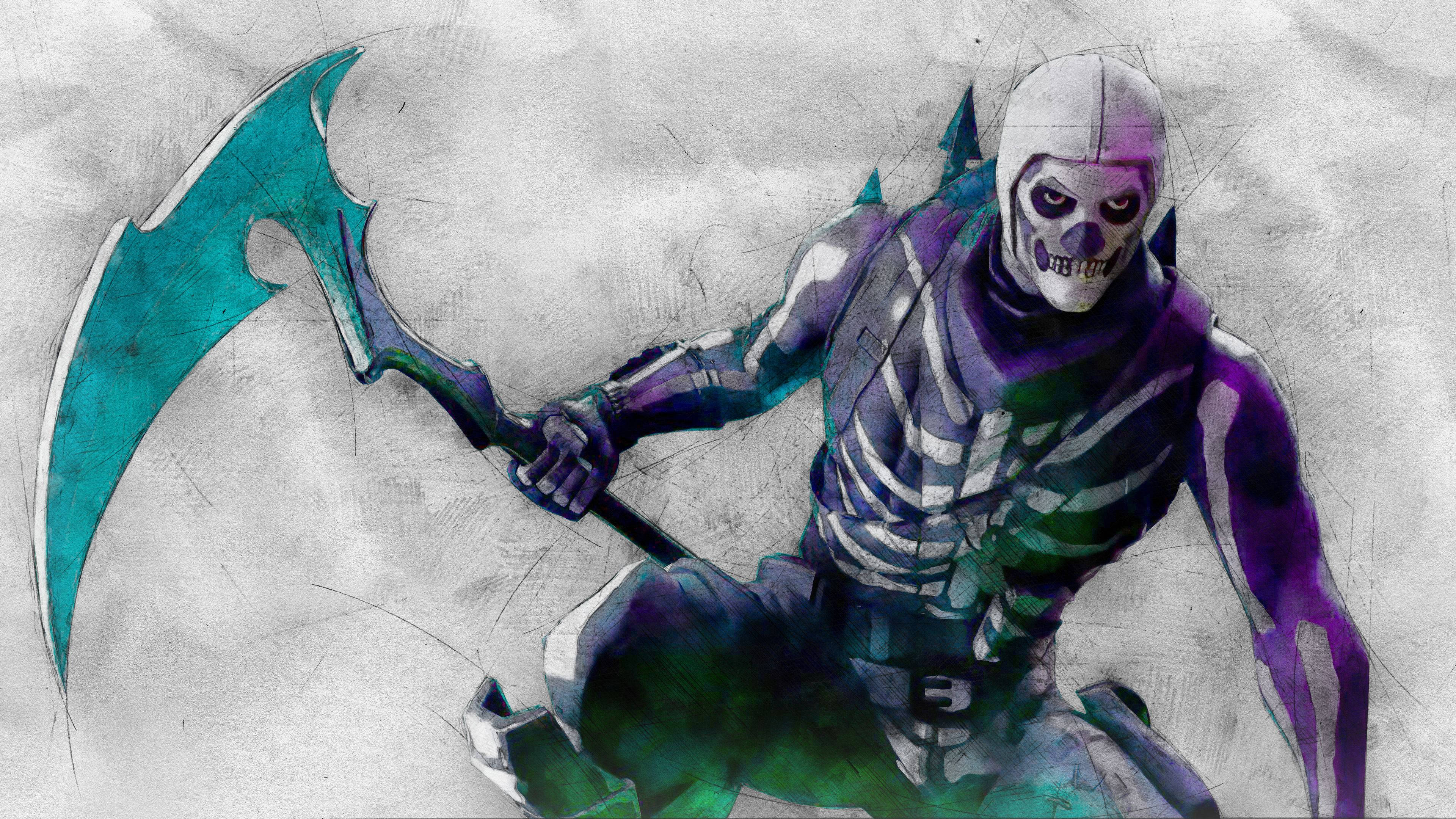 Fondo genial de Fortnite con Skull Trooper Fondos de pantalla