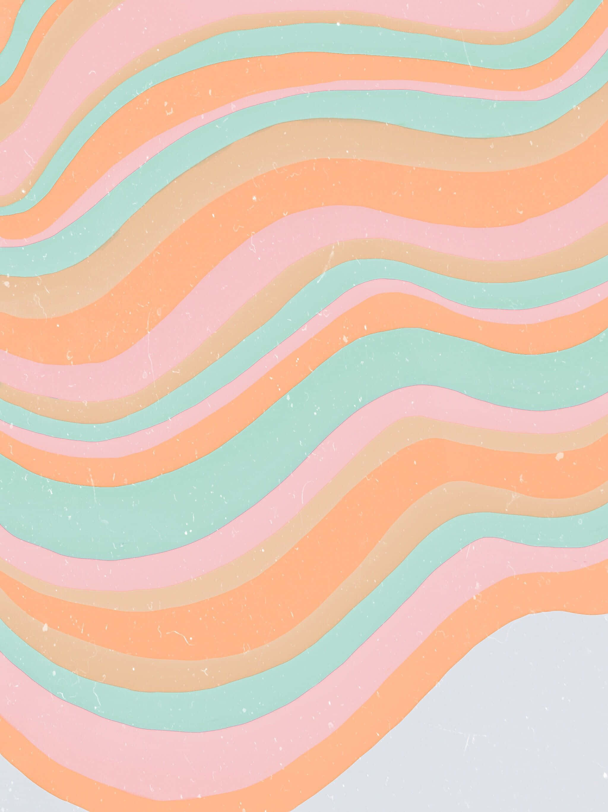 Fondo Groovy de los 70 en Azul Ondulado y Colores Pastel Fondos de pantalla